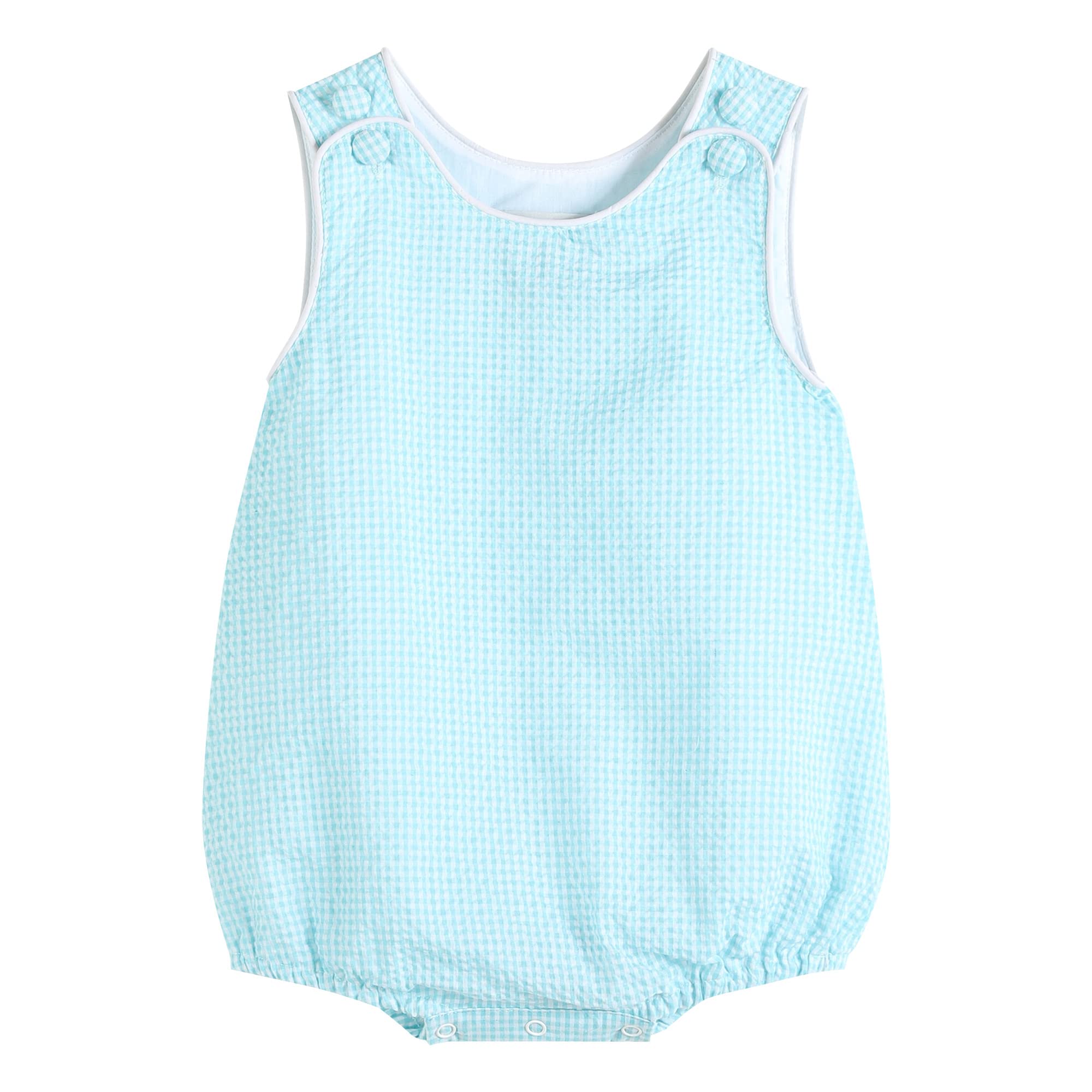 Baby & Toddler Boys Girls Seersucker Gingham Bubble Romper One-Piece Outfit - Perfect for Summer Playdates, Beach Trips and Photo Shoots