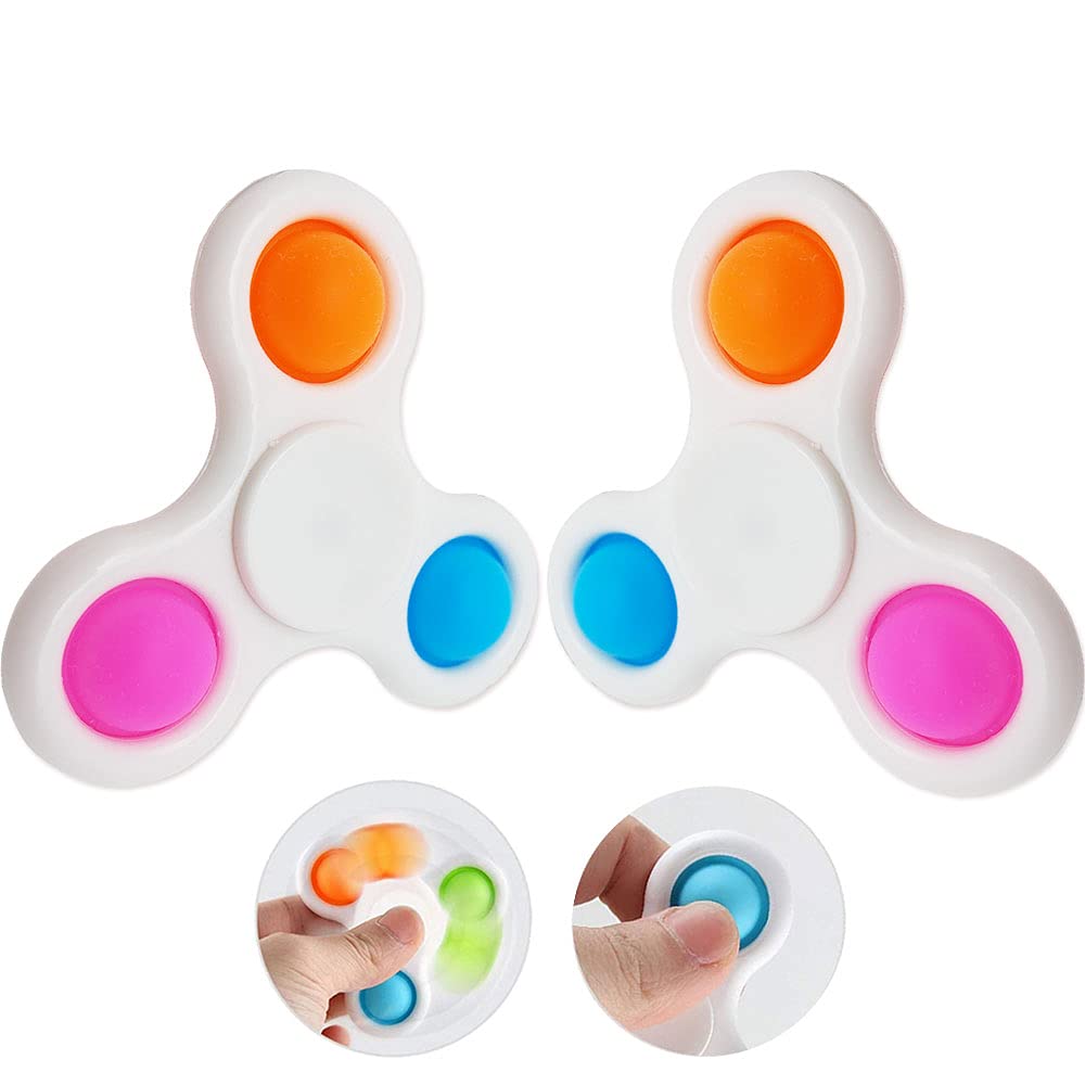 2 Pack Silicone Fidget Dimple Toy - Stress Relief Sensory Flipping Board for Kids & Adults | Anxiety Relief, Focus Aid, Classroom & Office Desk Toy (Multicolor)