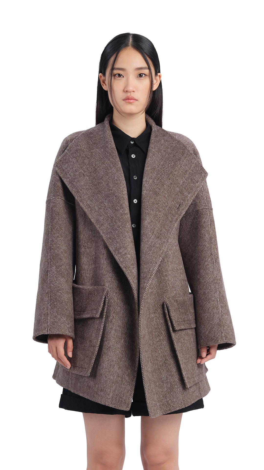 Herringbone Double-Faced Jacket for Men & Women - Stylish & Warm Winter Coat for Outdoor Activities & Casual Wear