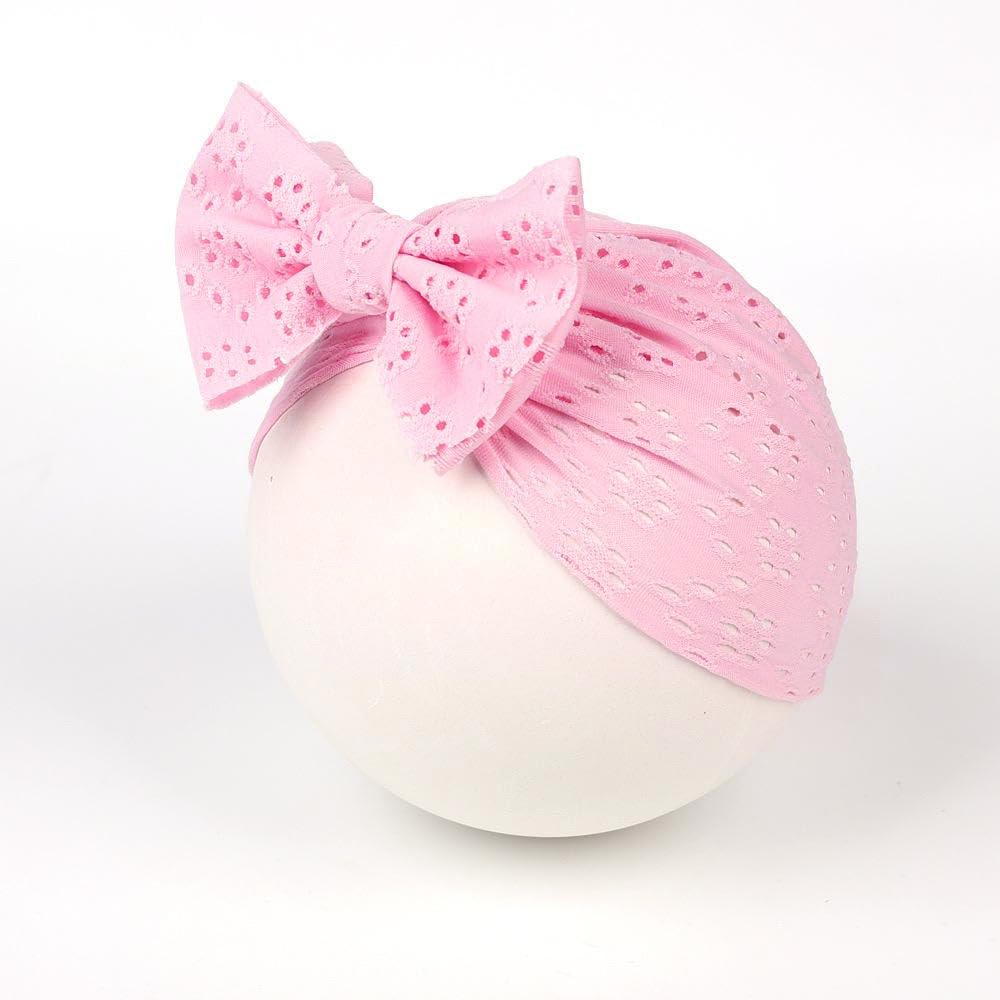 Premium Soft Stretchable Bow Headband for Baby & Girls - RedChimes Designer Hair Accessory (Pink, Style-2) | Perfect for Everyday Wear, Parties & Photo Shoots