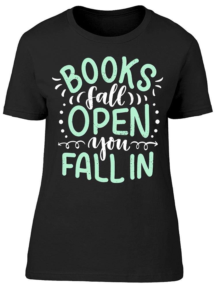 Smartprints Books Fall Open Tee for Women - Cozy Autumn Graphic Print T-Shirt | Perfect for Casual Wear, Book Lovers & Fall Outfits