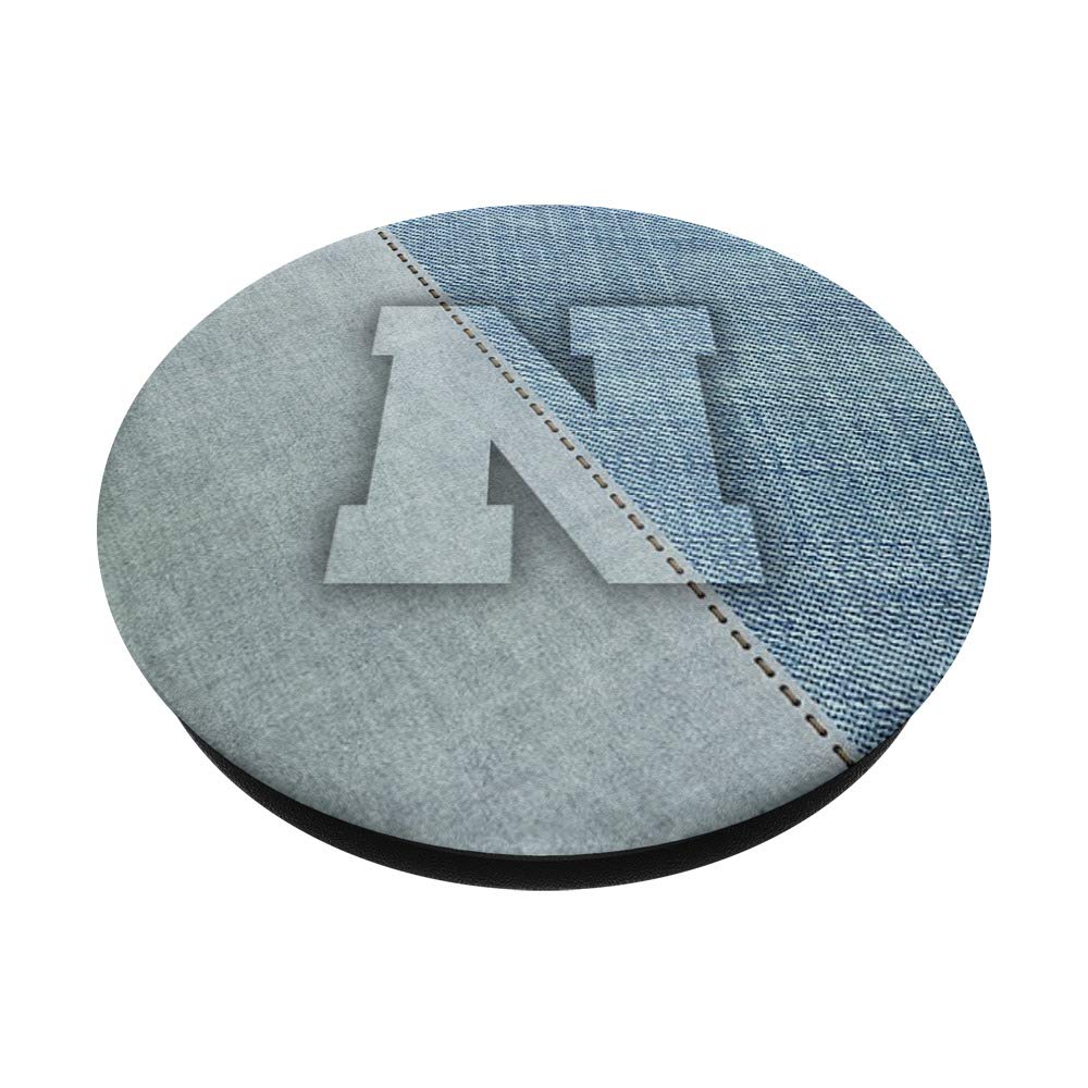Blue Jeans Monogram Initial N Design - Personalized Denim Letter N for Casual Wear & Gifts