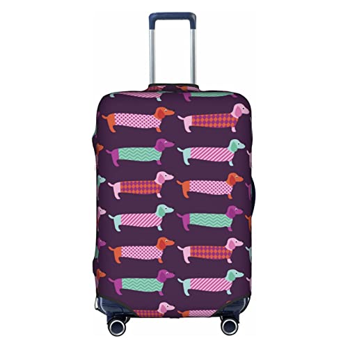 Geometric Texture Dachshund Dogs Purple