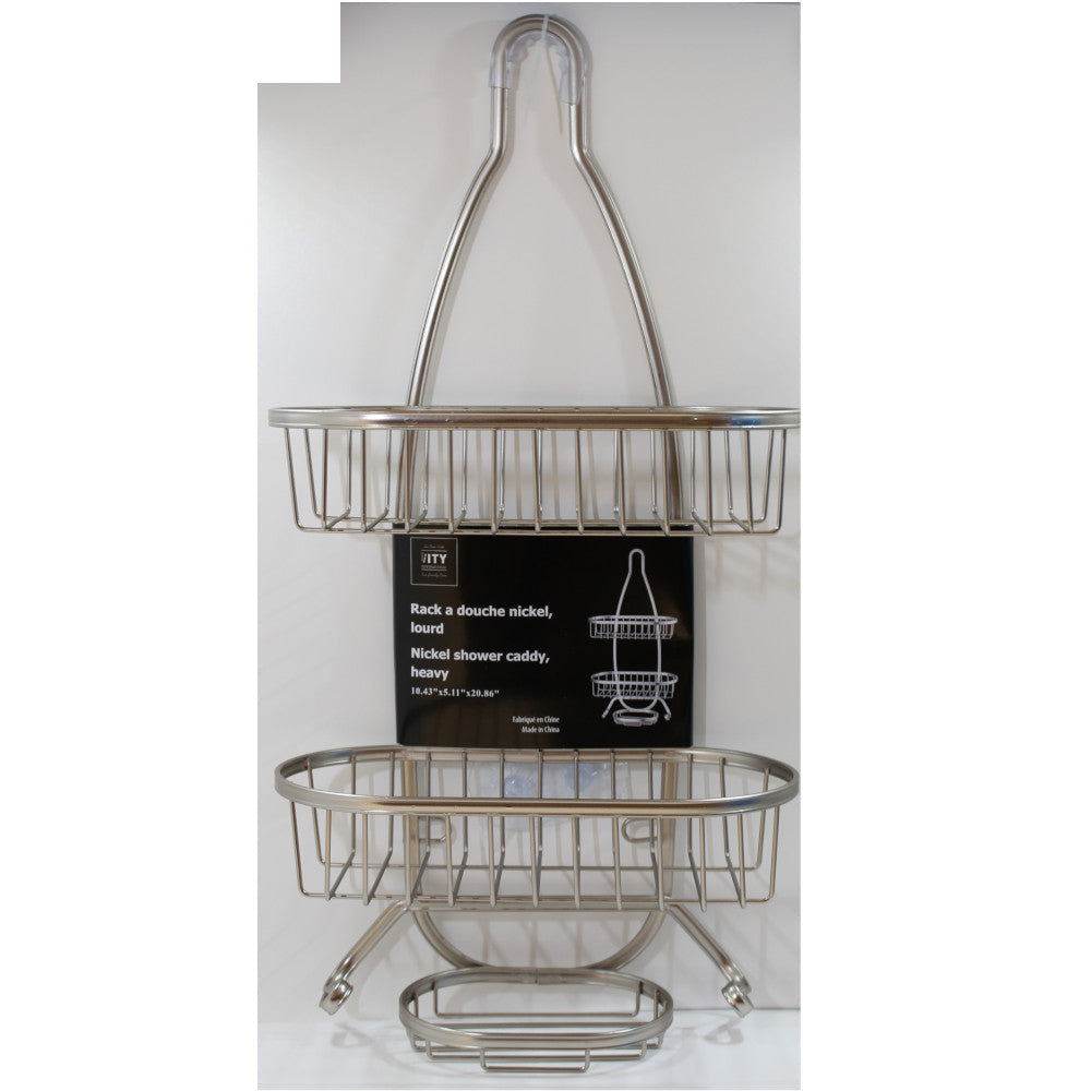 ITY Nickel Shower Caddy B5691S - Rustproof Bathroom Organizer for Shampoo, Soap & Beauty Products - Perfect for Small Spaces, Dorm Rooms & Apartment Showers