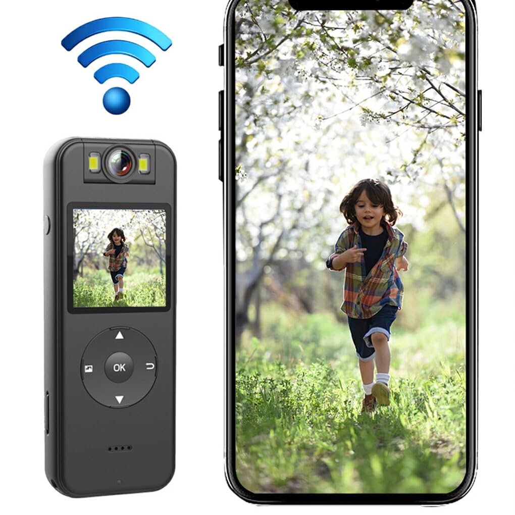 180° Rotating Lens WiFi Security Camera - 360° Wide Angle HD Video, Night Vision, Motion Detection with Battery & Accessories for Home, Baby, Pet Monitoring Indoor/Outdoor Use