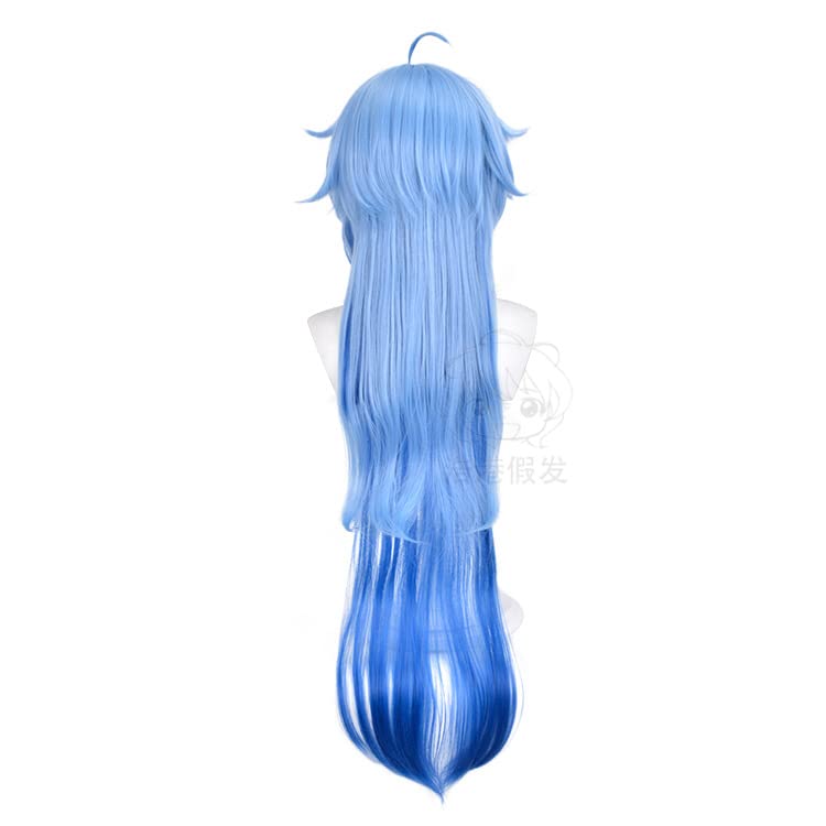 Genshin Impact Ganyu Cosplay Wig 100CM - Anime Game Character Costume Hairpiece for Cosplay, Halloween, and Themed Parties