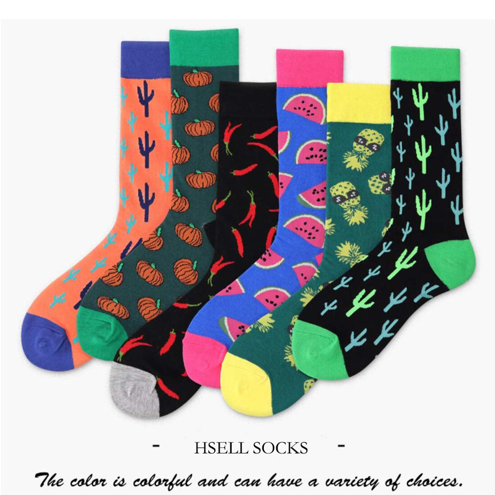 HSell Men's Funny Pattern Dress Socks - Crazy Design Cotton Novelty Socks for Men | Perfect Gift for Birthday, Christmas & Office Wear