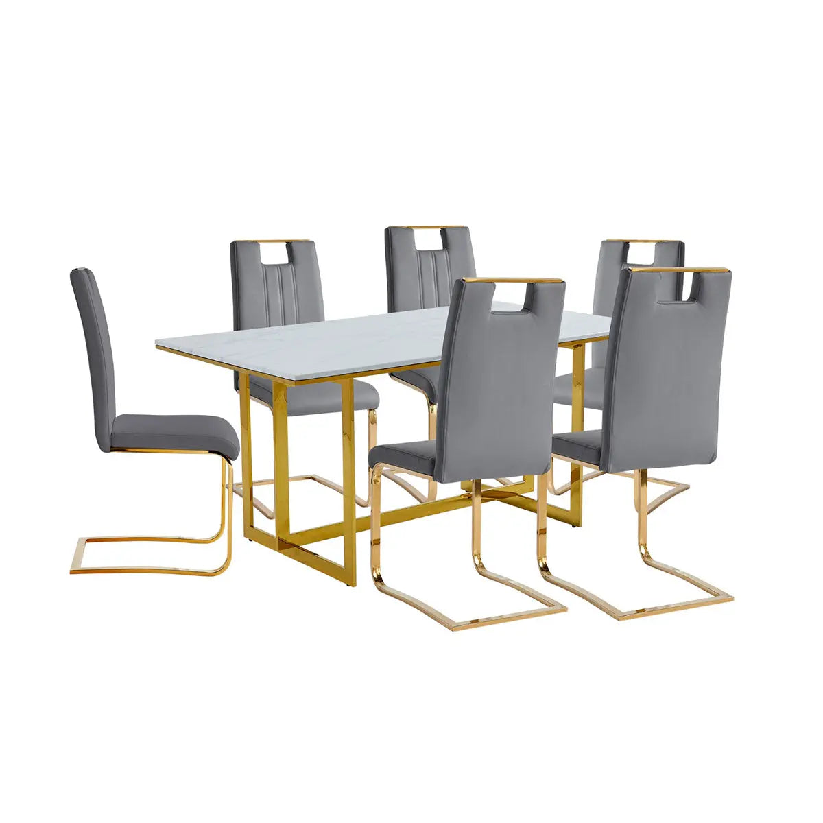 Althea 7-Piece Modern Dining Room Set with Table and Chairs - Perfect for Small Spaces, Family Meals & Entertaining Guests