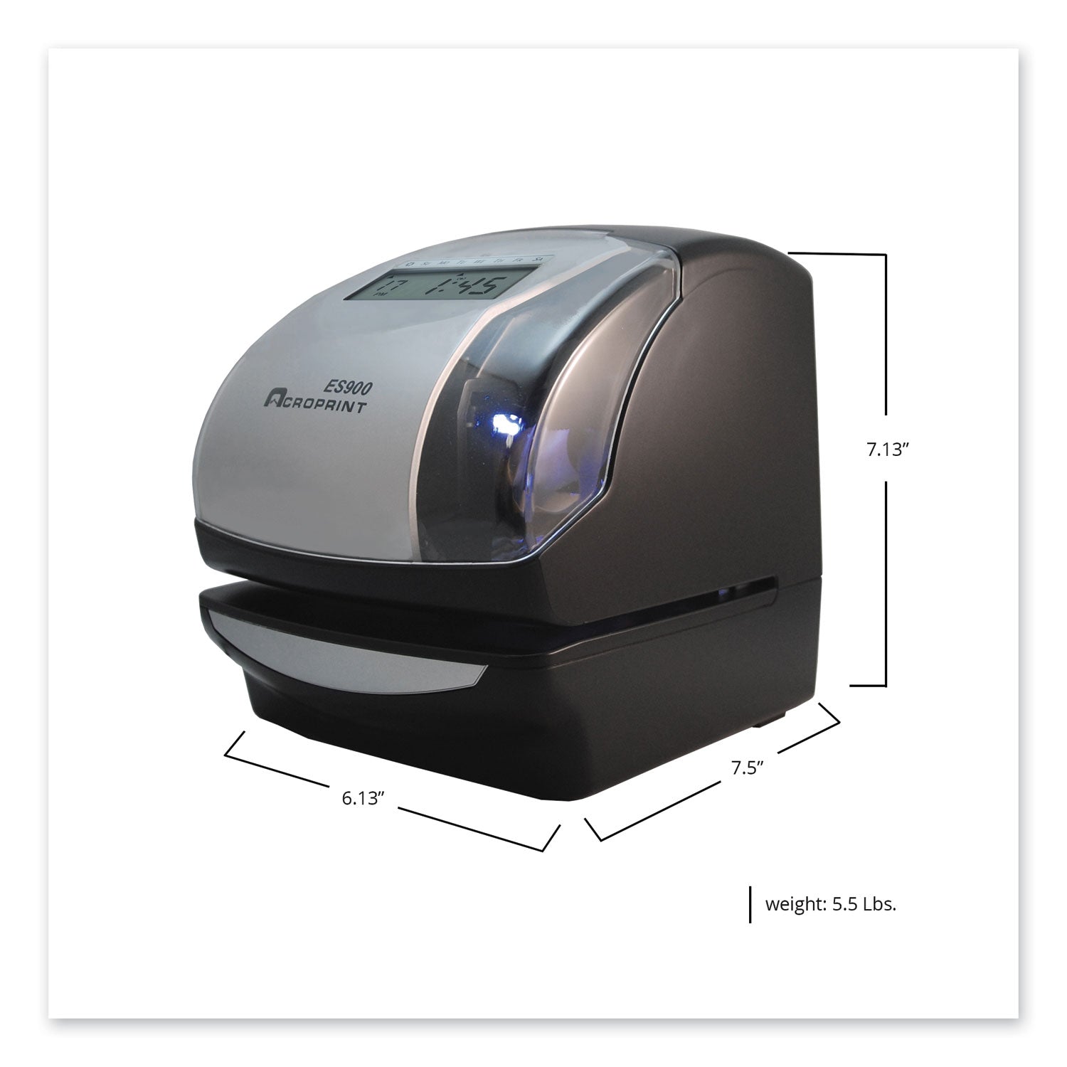 Acroprint® Es900 Atomic Electronic Payroll Recorder - Digital Time Stamp & Numbering Machine with LED Display (Black) - Perfect for Small Business Payroll, Time Tracking & Document Management