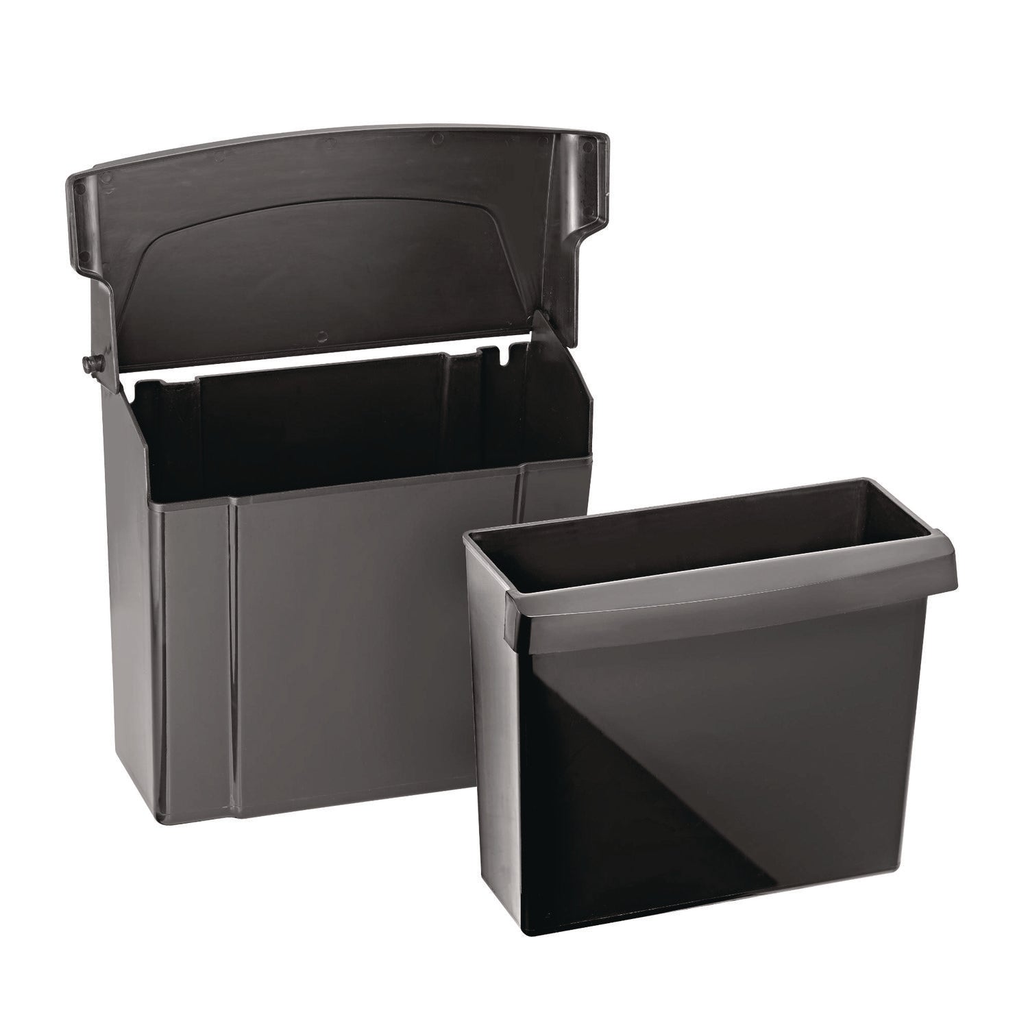 Alpine Industries Durable Plastic Surface Mount Sanitary Napkin Disposal Bin - Black Bathroom Waste Container for Women's Restrooms, Schools & Public Spaces