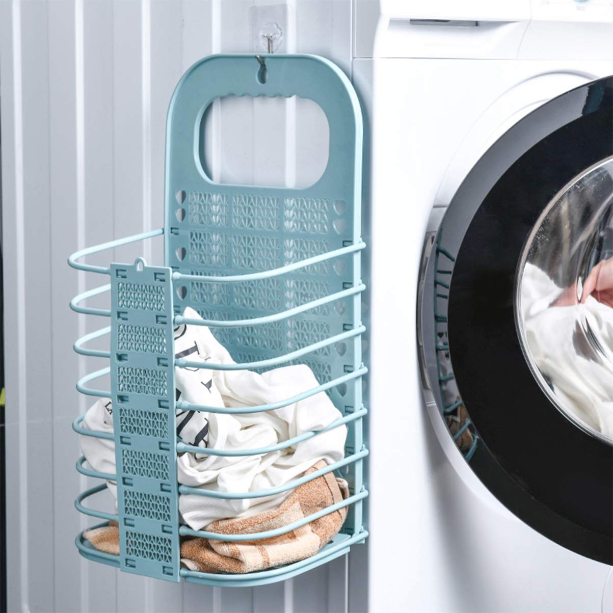 Balacoo Foldable Fruit Feeder & Collapsible Laundry Basket - Multi-Purpose Storage for Guinea Pigs, Bath Tub Organizer, Double Opening Straw Basket - Perfect for Pet Care, Laundry, and Bathroom Organization