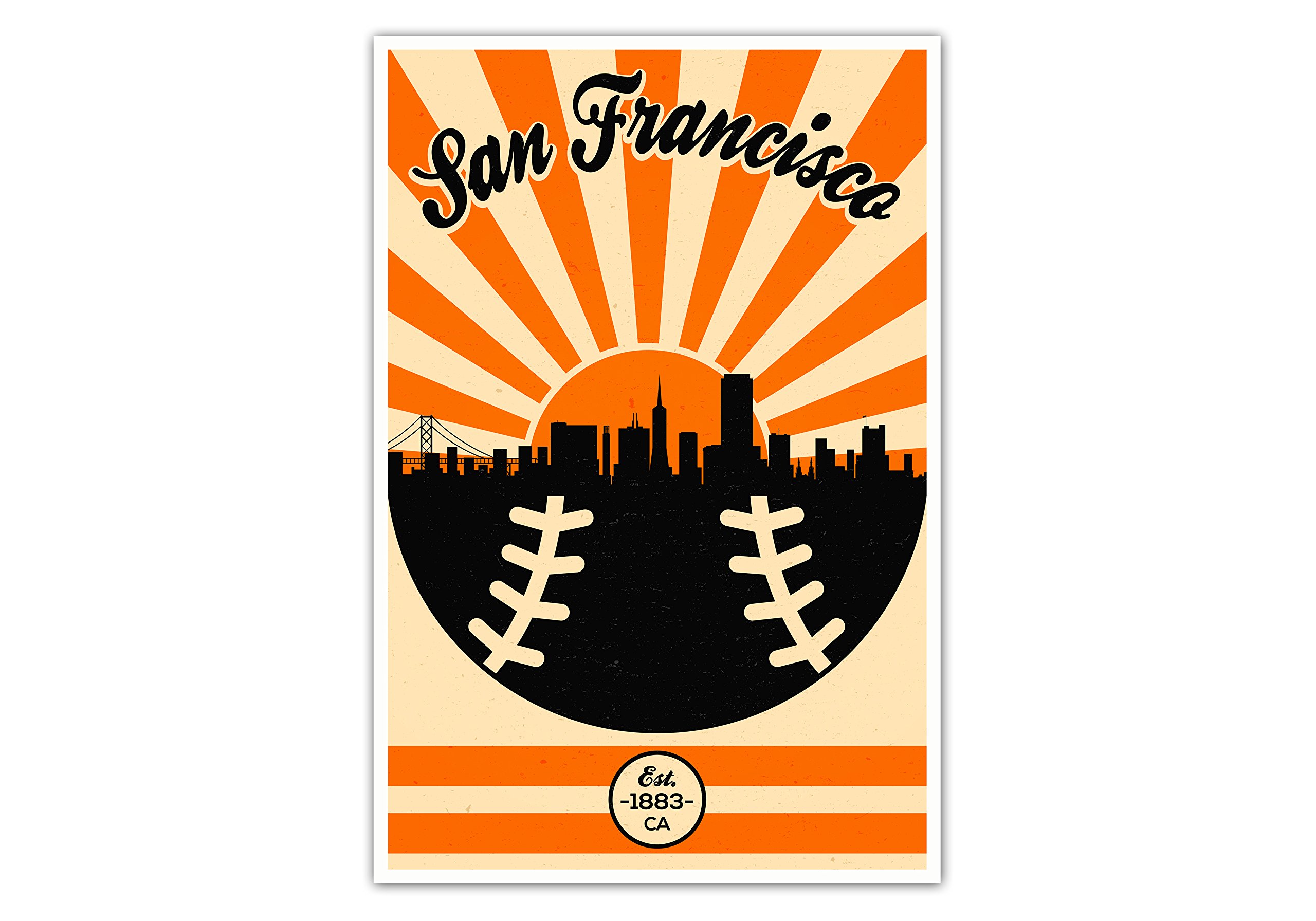 San Francisco Giants Vintage Baseball Poster 12x18 - Unframed Sports Wall Art Print for Home, Bedroom & Man Cave Decor - Perfect for Fans & Sports Memorabilia Collectors