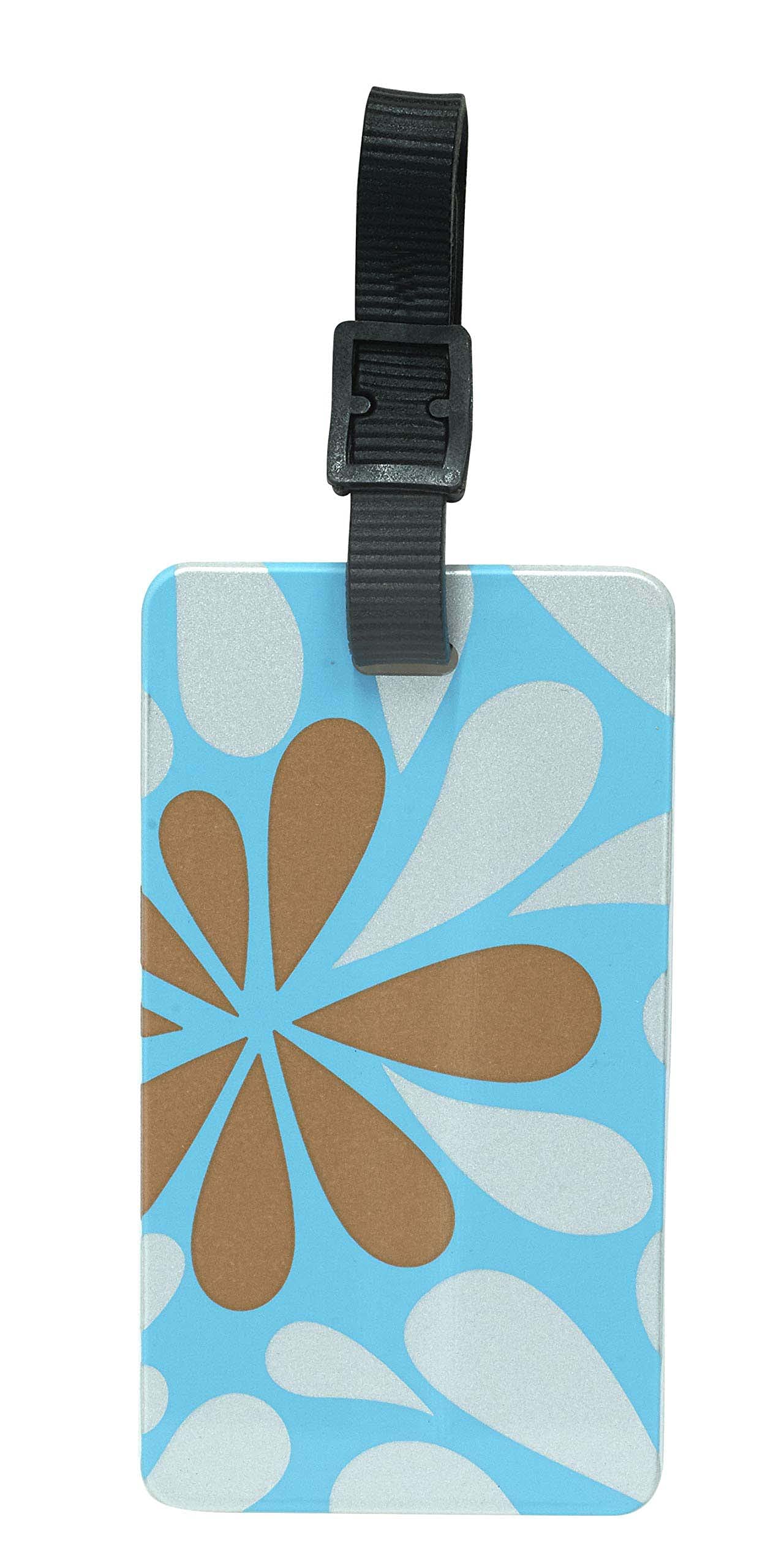 ORB Travel Luggage Tags - 2-Pack Turquoise & Metallic Gold ID Labels with Business Card Slot | Durable Suitcase Name Tags for Airports, Cruises & Business Trips