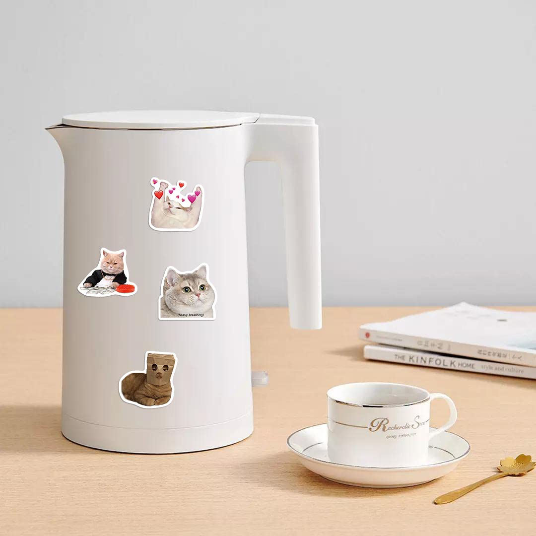 50Pcs Cute Cat Stickers - Waterproof Vinyl Decals for Water Bottles, Laptops, Phones & More | Trendy Aesthetic Stickers for Teens, Adults, Kids, Girls & Cat Lovers | Perfect for School, Office, Skateboards & DIY Crafts