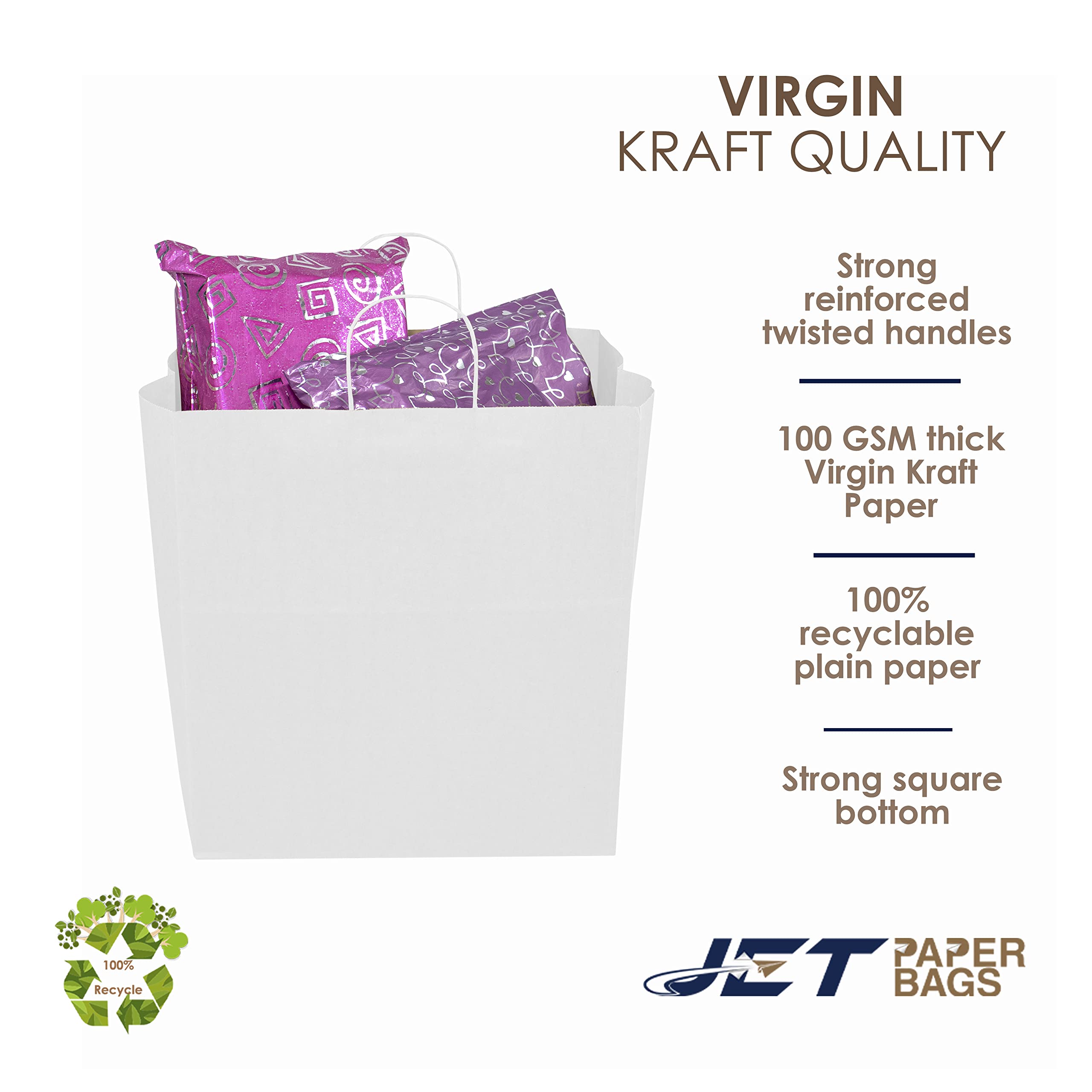 Eco-Friendly Kraft Paper Bags 15”x10”x15.75” - 250 Pack | Bulk Brown Shopping Bags with Handles for Retail, Grocery, Gift Wrapping & Party Favors