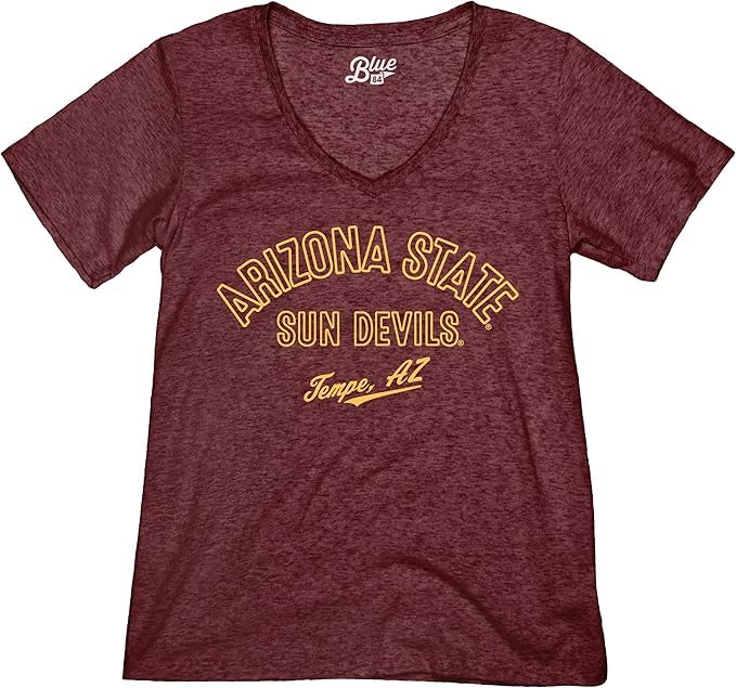 Blue 84 Women's Tri-Blend Comfortable Vintage Wash T-Shirt | Soft Cotton Polyester Rayon Blend | Casual Campus Style Tee for Everyday Wear, Lounge & Outfits