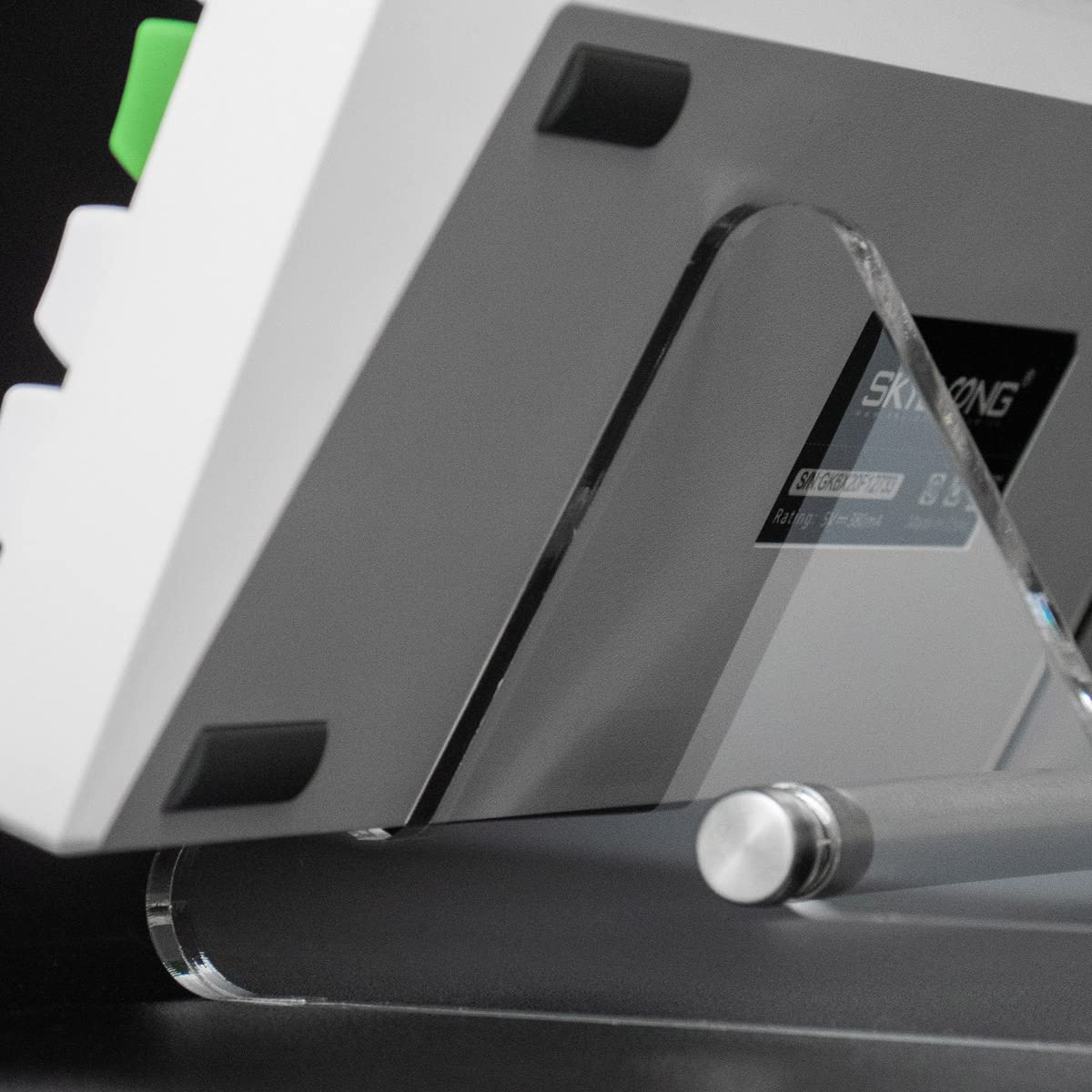 1-Tier Clear Acrylic Keyboard Display Stand - Durable Mechanical Keyboard Holder & Tablet Picture Frame Storage - Perfect for Desk Organizing, Gaming Setup, and Office Display