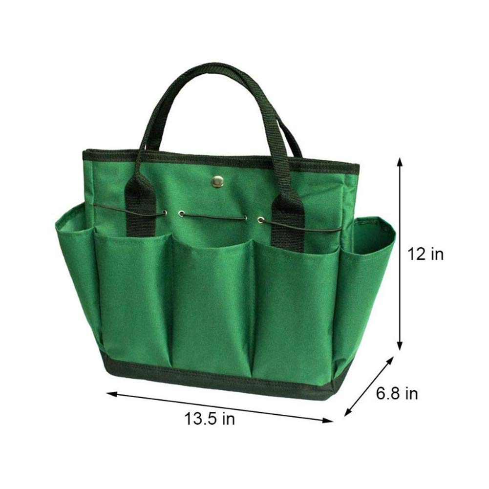 Heavy Duty Gardening Tool Tote Bag with 8 Pockets for Indoor & Outdoor Use