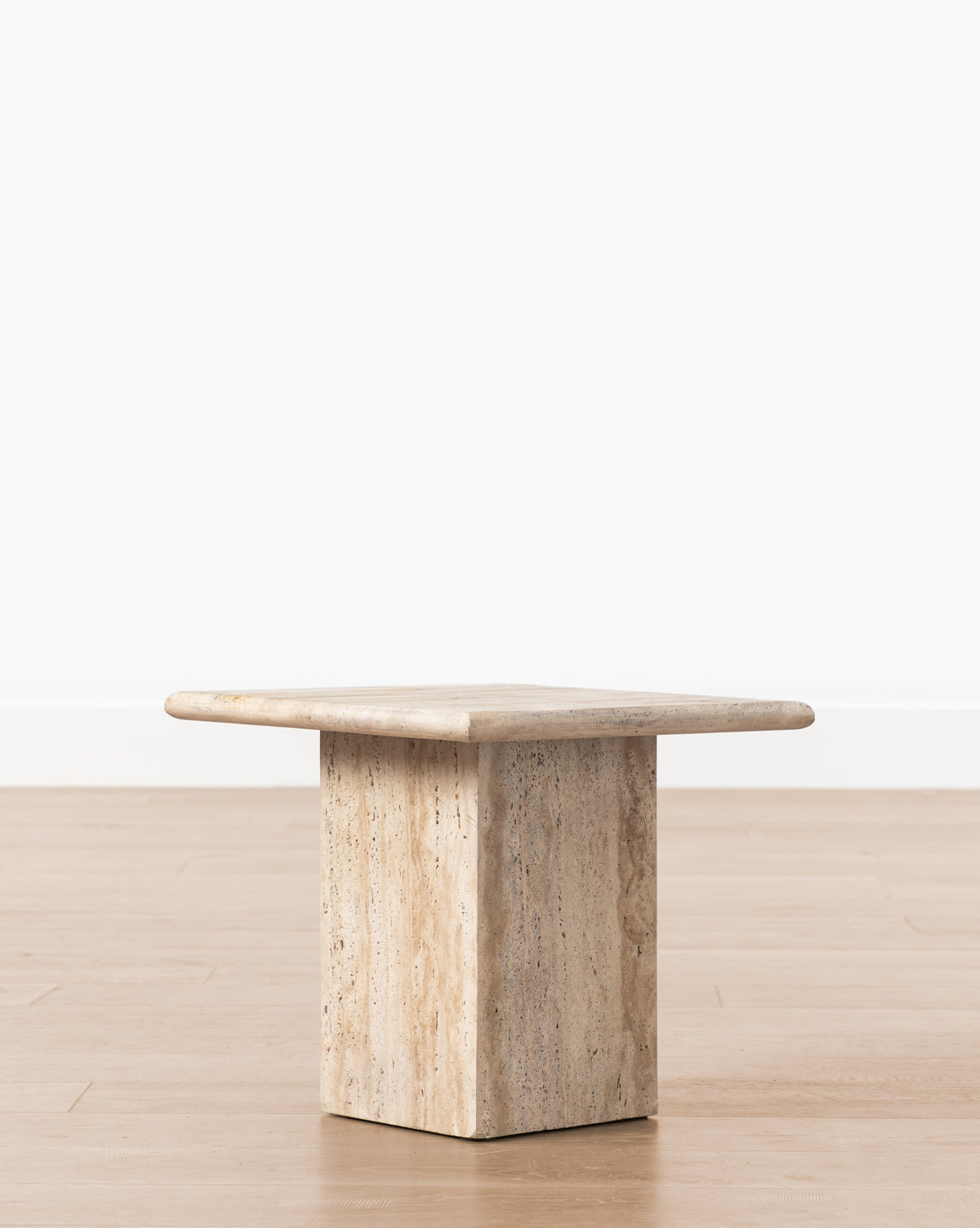 Natural Travertine Side Table - Rustic Stone Accent Table for Living Room, Bedroom, or Patio - Durable & Stylish End Table with Unique Stone Texture