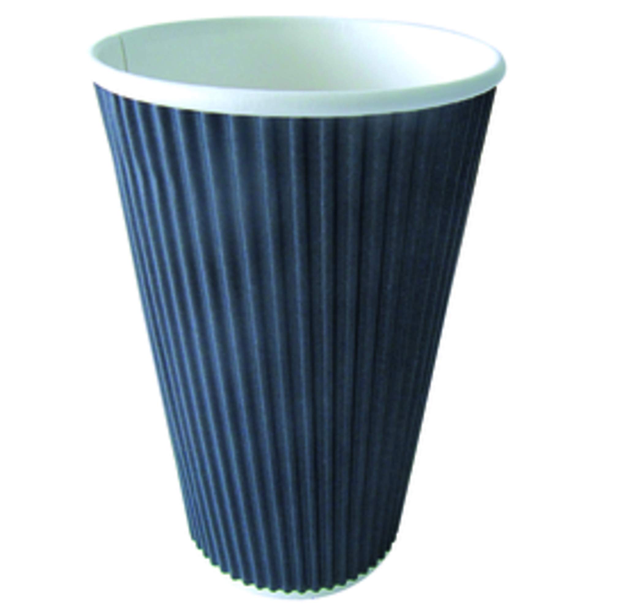 PacknWood 210GCR12T - 12 oz Disposable Corrugated Paper Cups for Hot Drinks - Eco-Friendly Teacup Design Coffee Cups - Bulk 500 Pack for Parties, Cafes & Office Use