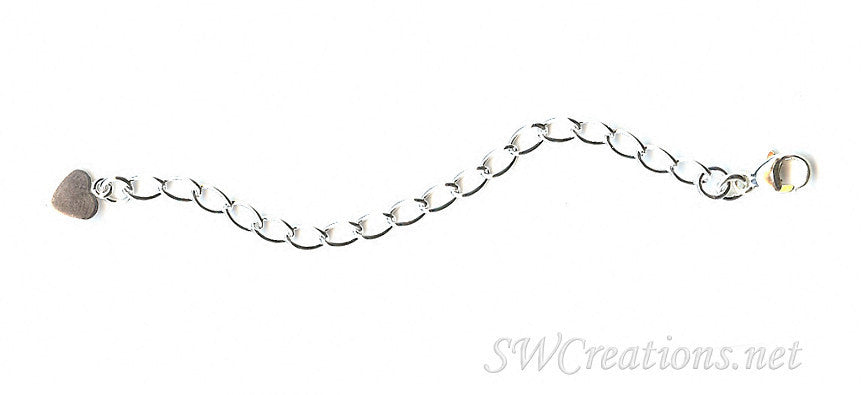 Silver Heart of Affection Jewelry Necklace Extender - Adjustable Chain for Pendants & Charms | Perfect for Layering Necklaces, Gifts, and Everyday Wear