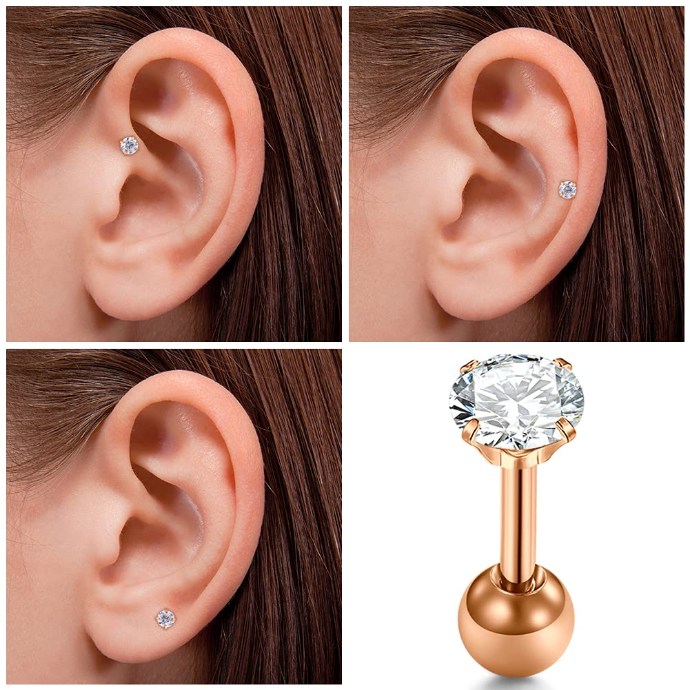 VFUN Stainless Steel Tragus Earrings for Women - Helix, Lip Retainer, Septum & Cartilage Piercing Jewelry - Perfect for Daily Wear, Parties & Gifts