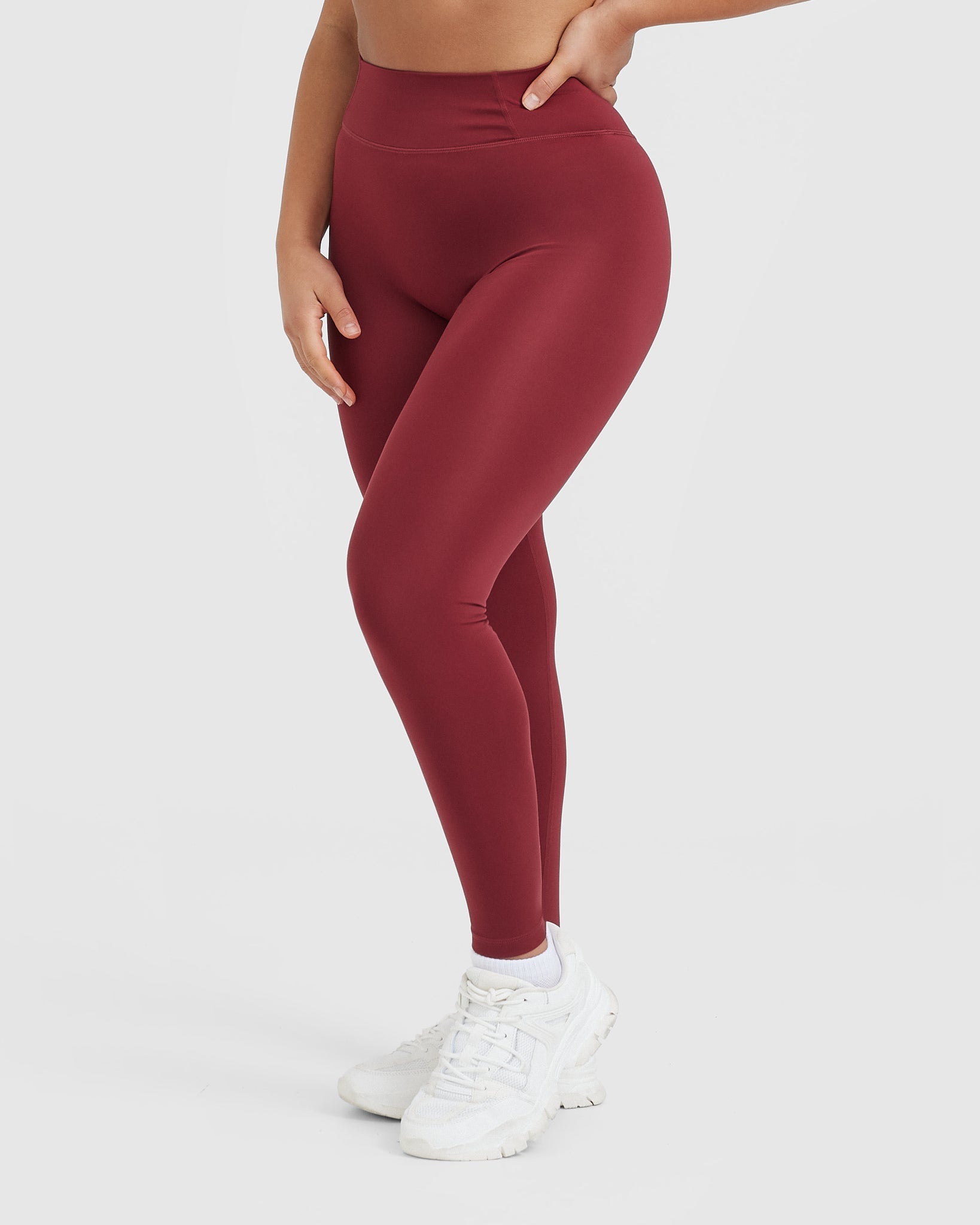 Timeless High Waisted Leggings for Women - Soft Stretchy Yoga Pants in Burnt Cherry | Perfect for Workouts, Yoga & Everyday Wear
