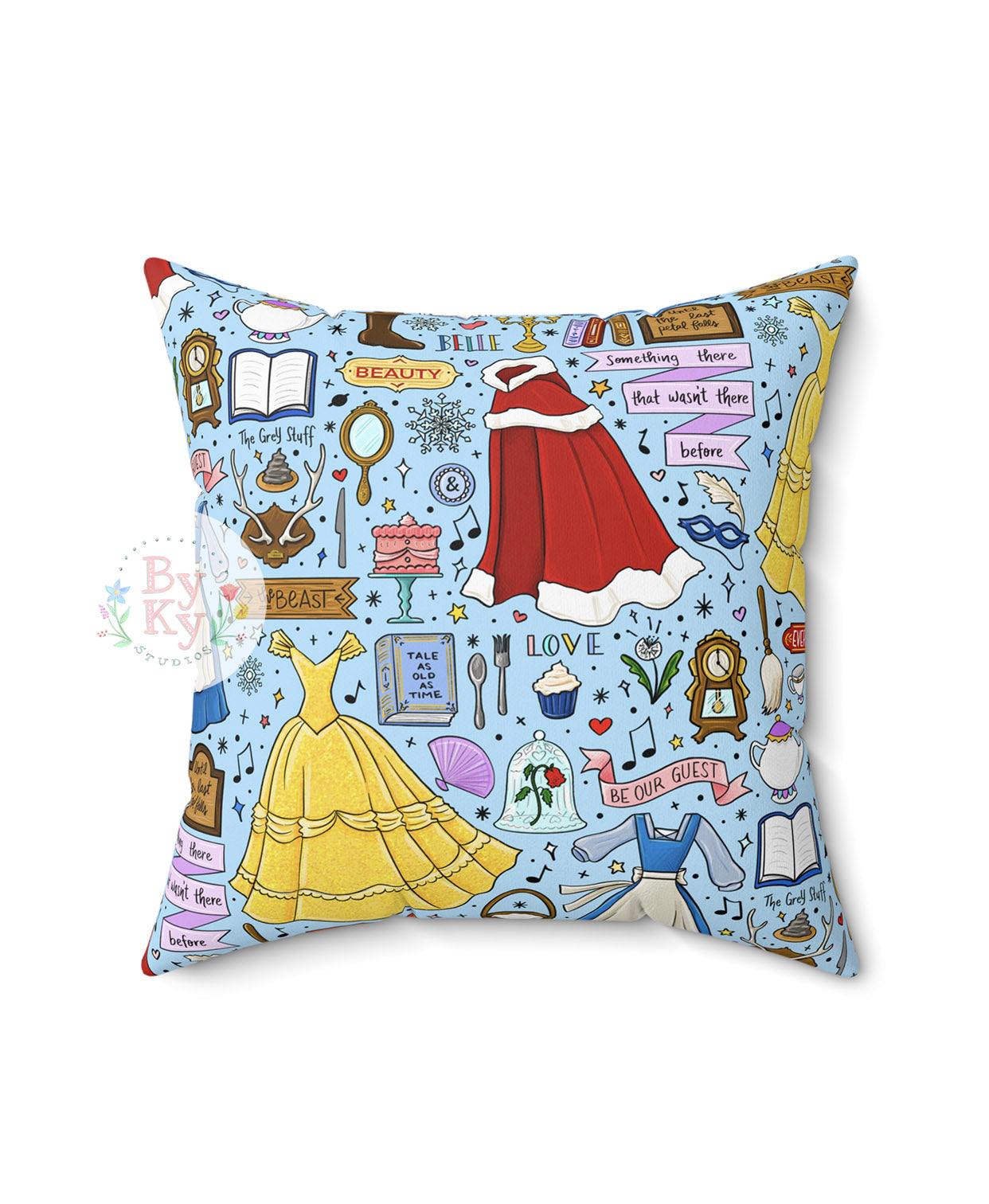 Belle Princess Throw Pillow - Soft Decorative Cushion for Bed, Sofa & Nursery - Perfect for Girls' Room, Living Room Decor & Gift Giving