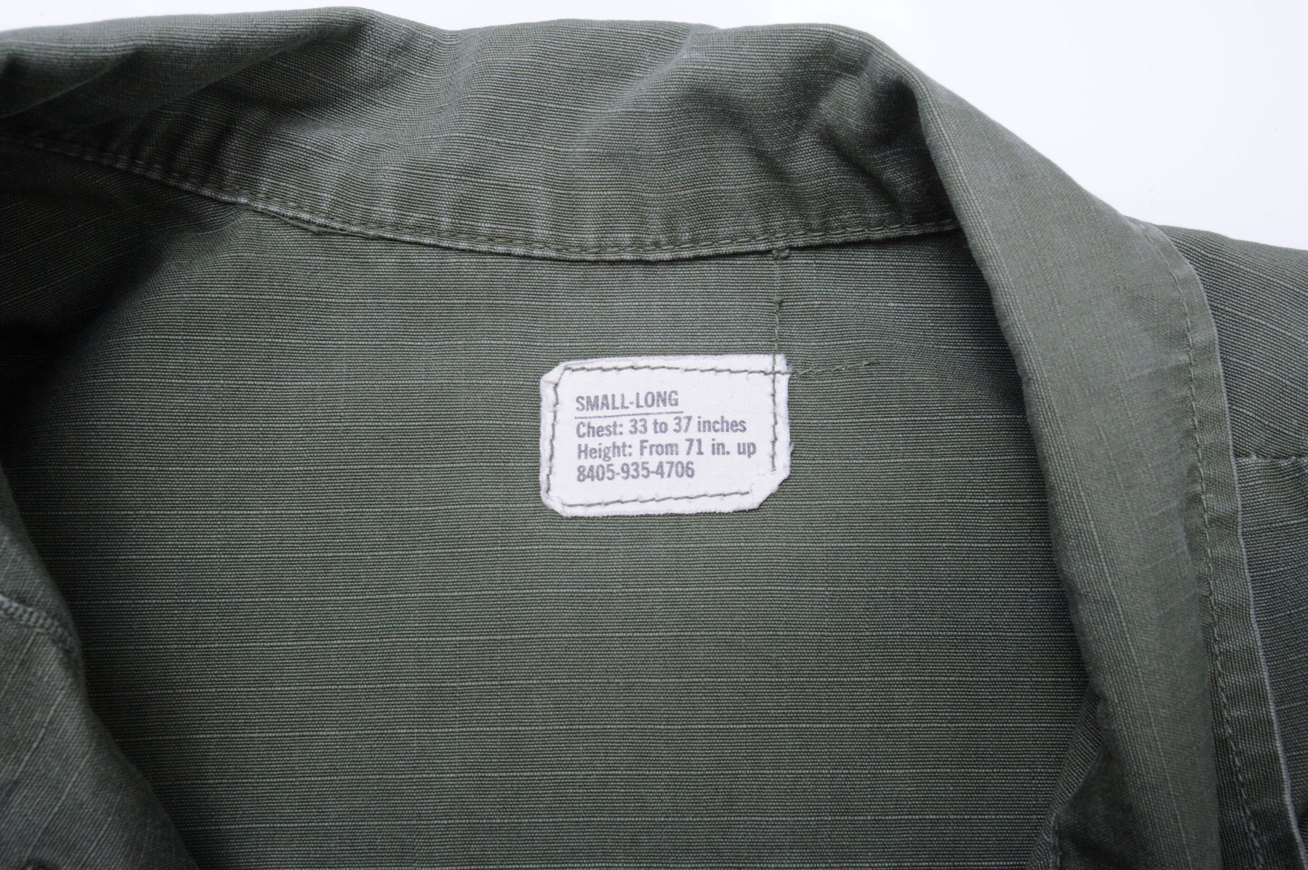 US Army 5th Pattern Tropical Combat Jacket - Ripstop Fabric, Vietnam War Era (1970) - Size Small Long - Military Surplus & Outdoor Adventure Gear for Hiking, Camping & Reenactments