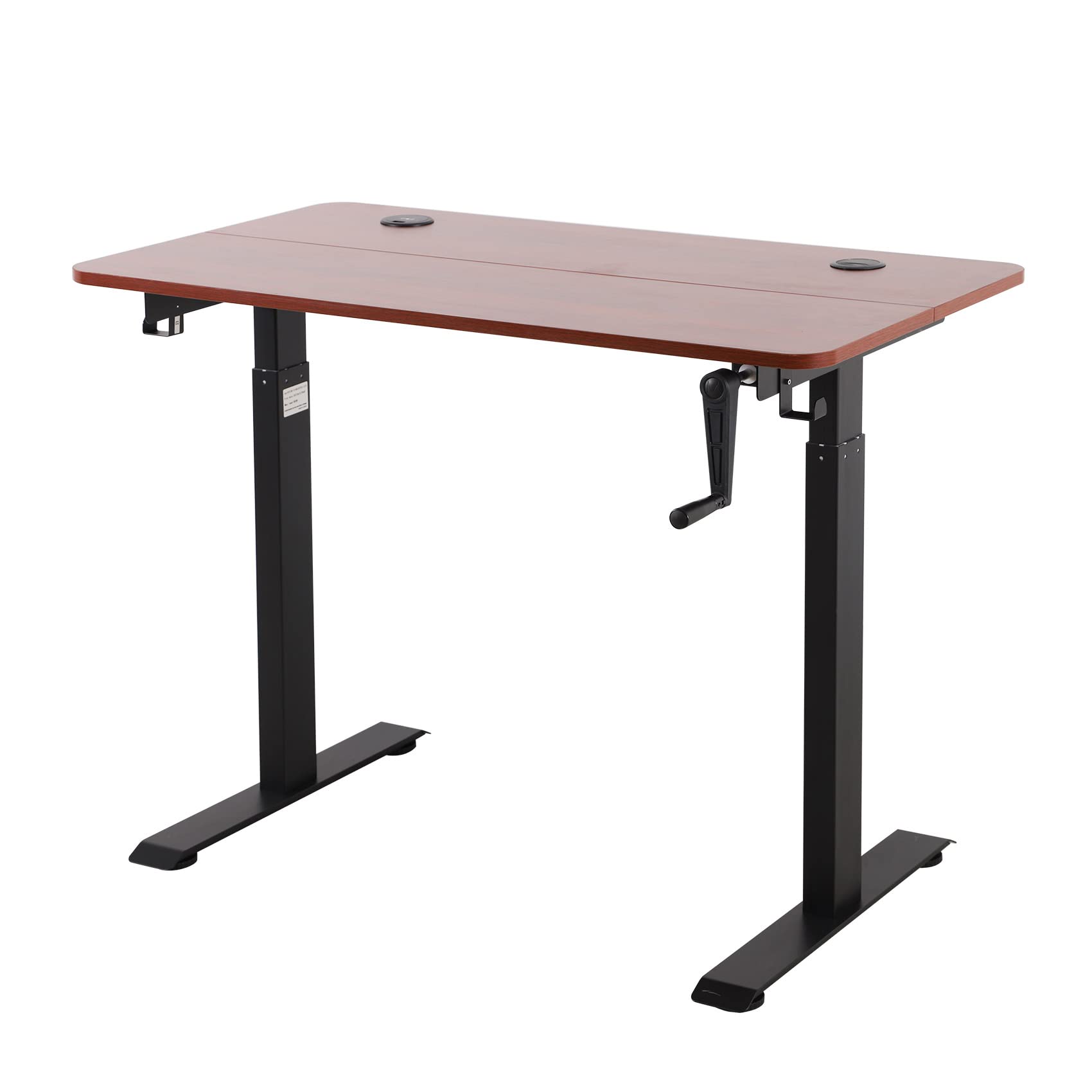 UNICOO Adjustable Height Standing Desk with USB & Wireless Charger - Ergonomic Home Office & Gaming Computer Table (Walnut, M2) - Perfect for Work from Home, Gaming, and Study Spaces