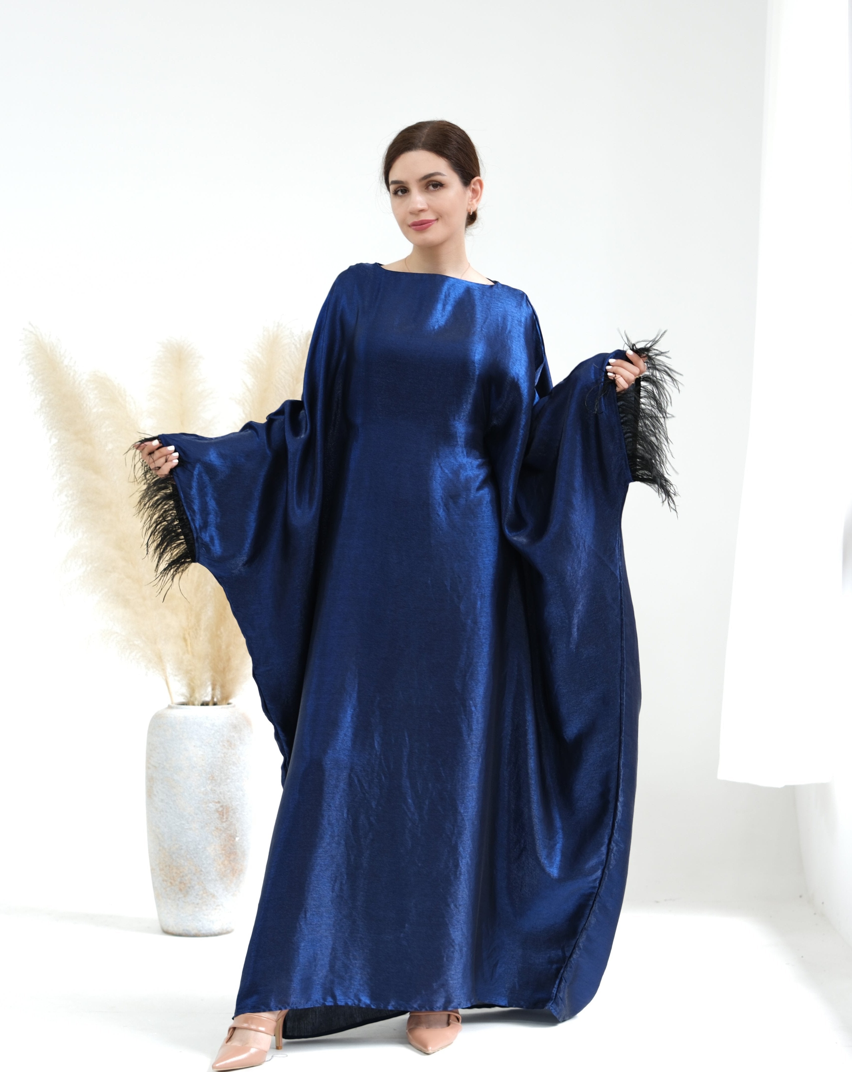 Elegant Marianne Butterfly Abaya Dress - Blue Islamic Modest Wear for Women | Perfect for Prayer, Eid, and Special Occasions