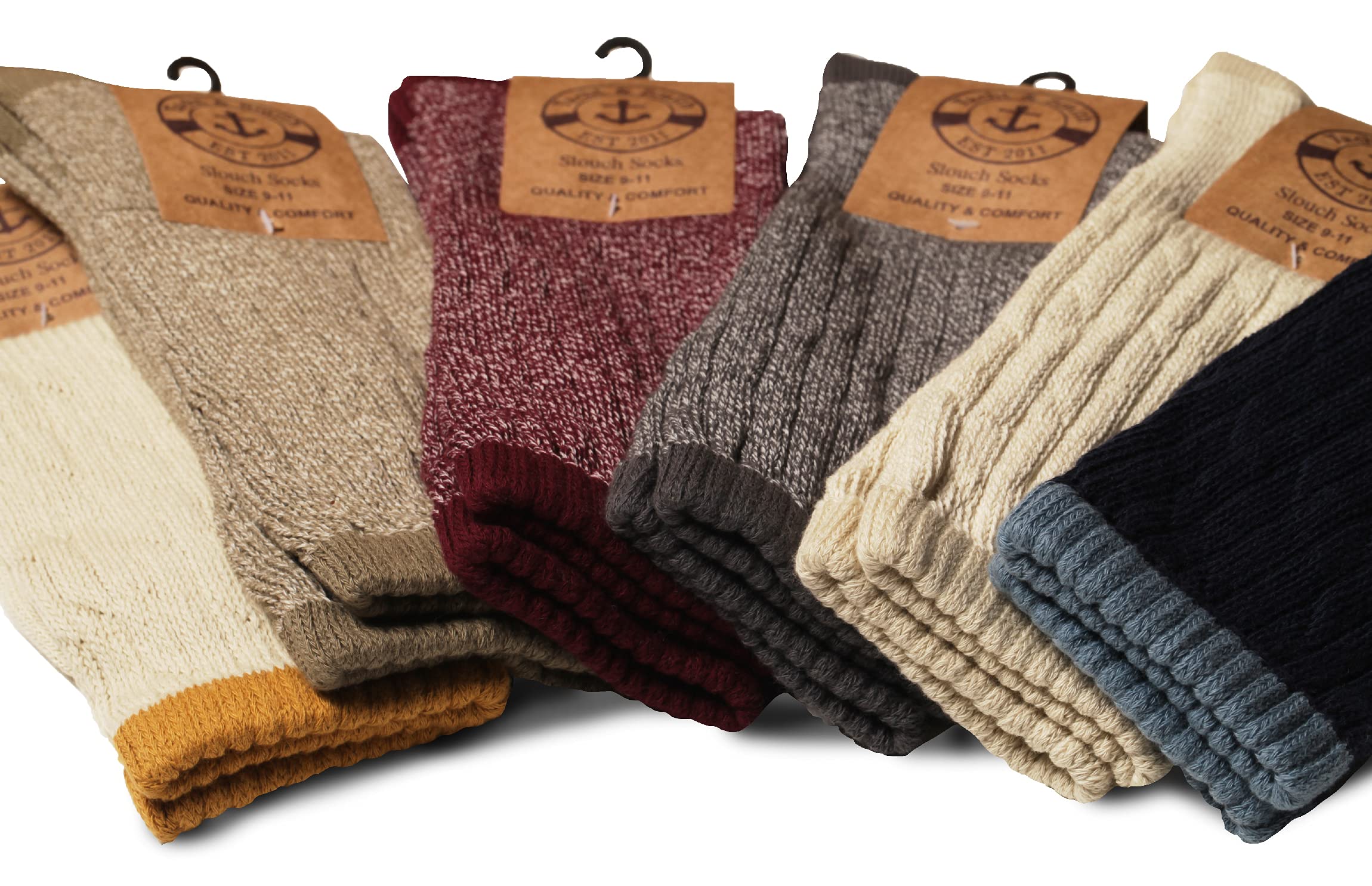 Yacht & Smith 12 Pack Women's Cotton Slouch Socks - Soft Knee High Boot Socks for Women | Comfortable & Breathable | Perfect for Winter, Boots, and Casual Wear