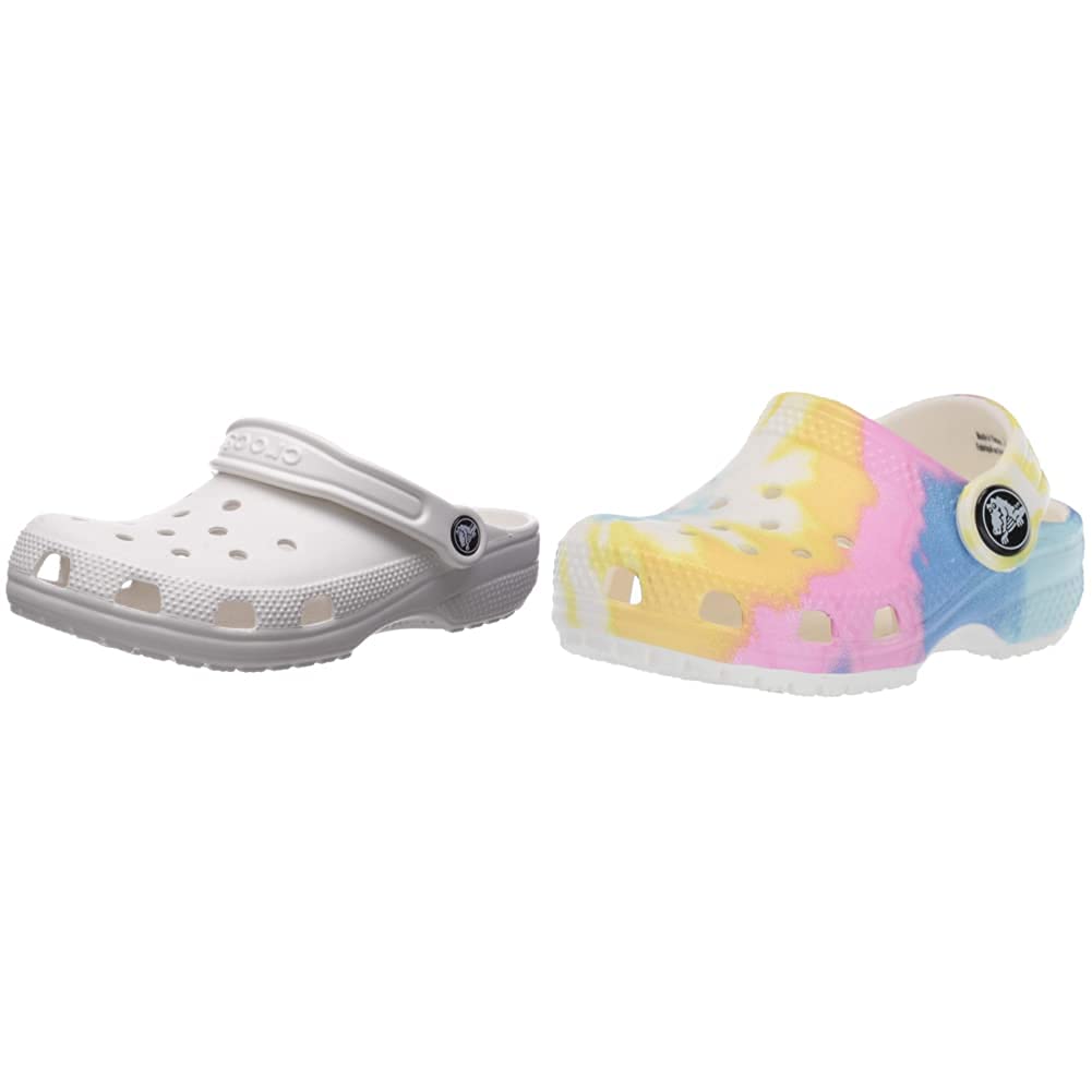 Crocs Kids' Classic Clog 2-Pack Bundle - Comfortable & Lightweight Water Shoes for Boys & Girls - Perfect for Beach, Pool, and Outdoor Play