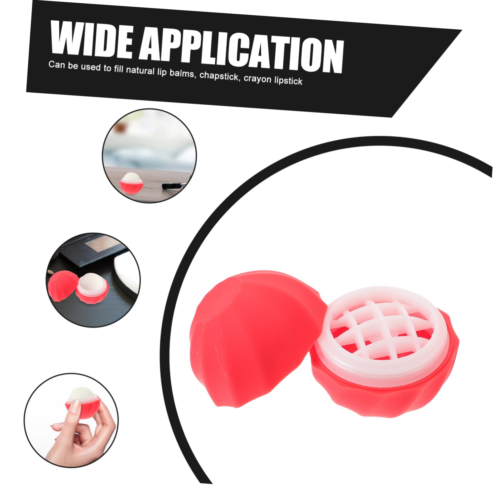 10pcs Empty Spherical Lipstick Cases - Plastic Lip Balm Containers for Kids & Adults - Reusable Lip Gloss Jars for DIY Cosmetics & Makeup Storage - Perfect for Travel, Gifts, and Home Organization