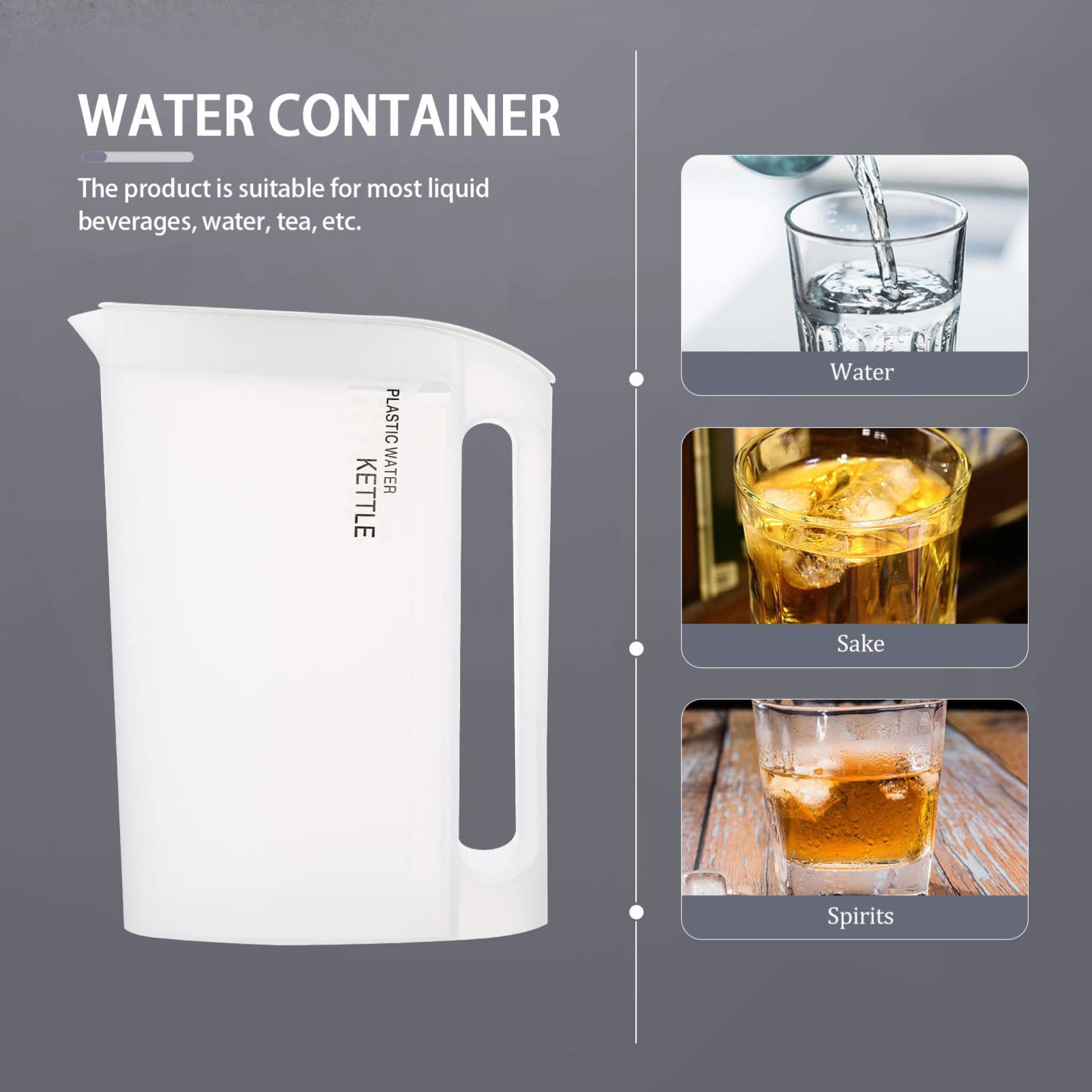 2200ml Plastic Water Kettle with Lid - BPA-Free Juice Pitcher for Milk Tea, Lemonade, Iced Coffee & Beverages - Perfect for Home, Office & Outdoor Picnics