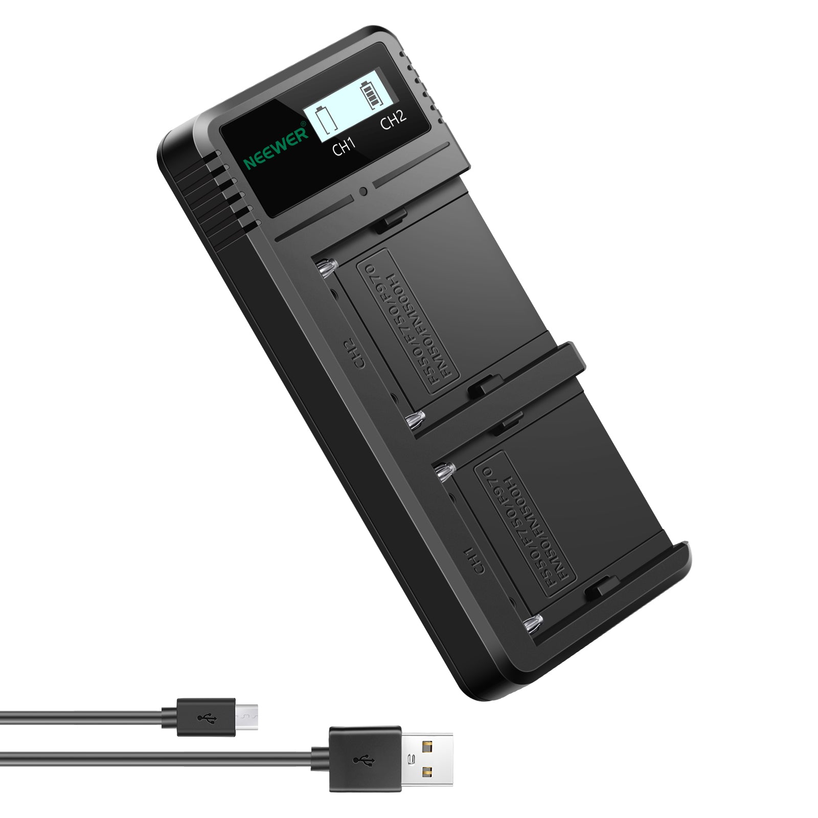NEEWER Dual USB Battery Charger for Sony NP-F Series - Fast Charging for Sony Cameras, Camcorders & DSLRs - Perfect for Travel, Vlogging & Professional Photography