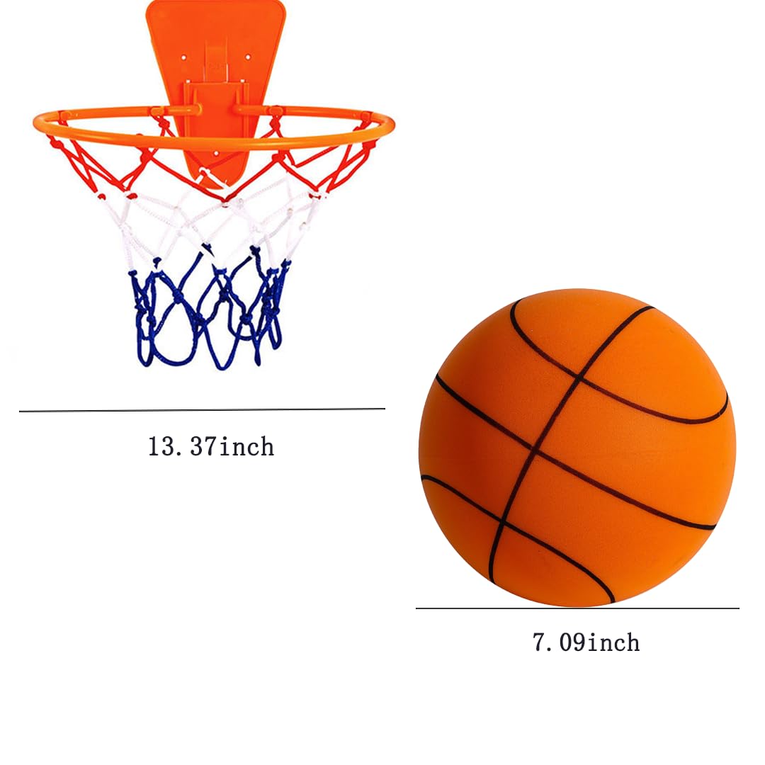 Silent Basketball - Wall Mounted Indoor Mini Basketball Hoop with Quiet Bounce Technology | Perfect for Kids' Bedroom, Office & Small Space Play