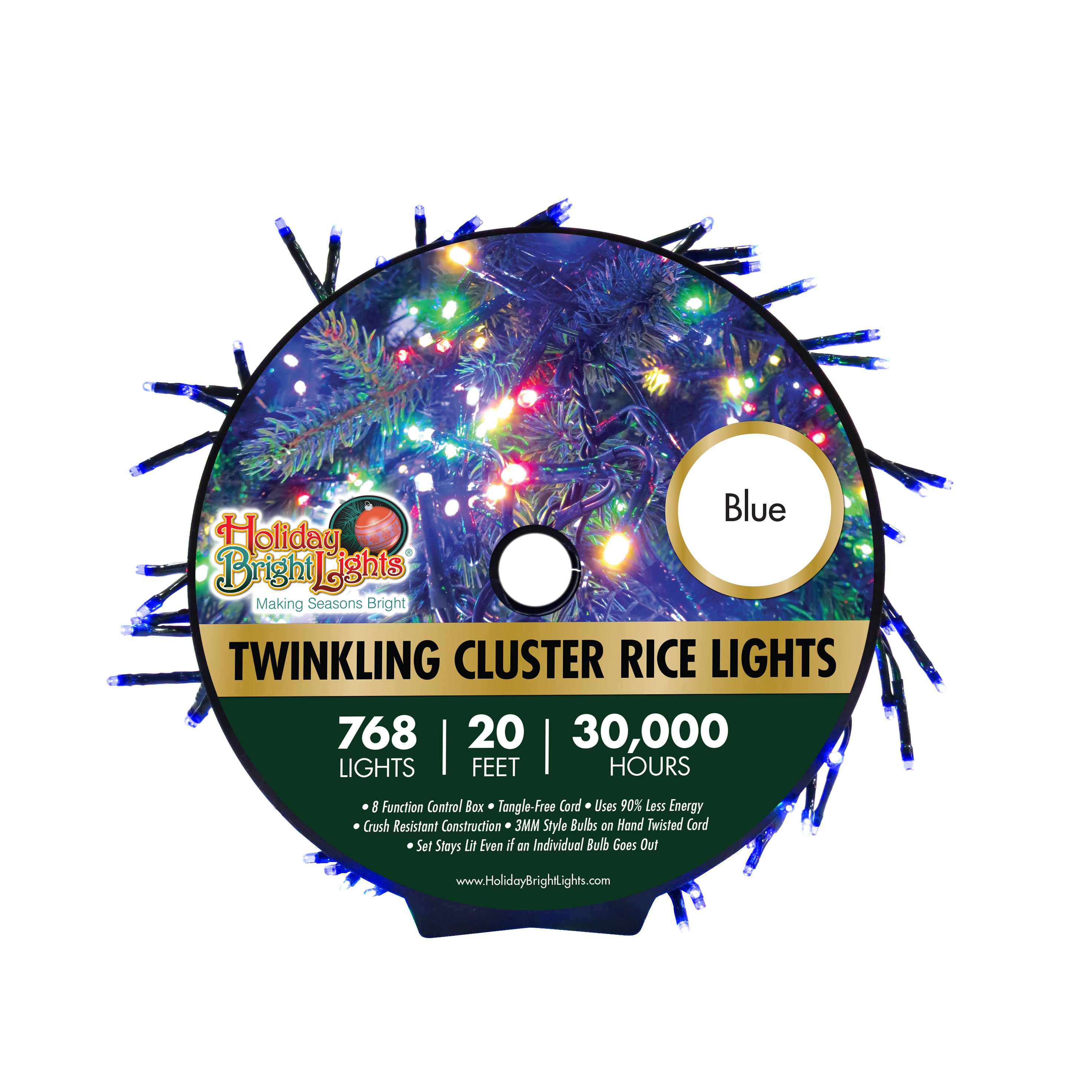 768 LED Twinkling Cluster Rice Christmas Lights on a Reel - Warm White Fairy String Lights for Indoor/Outdoor Holiday Decorations, Christmas Tree, Wedding, Party & Garden Lighting