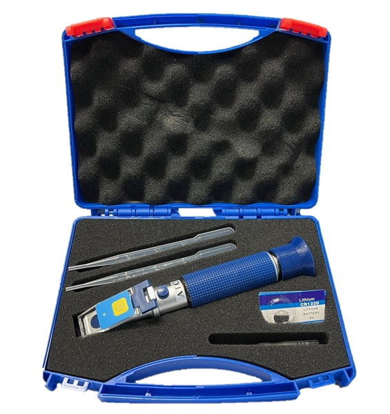 Premium Saltwater Aquarium LED Refractometer - High Precision Salinity Tester with Large Blue Protective Case | Perfect for Marine Fish Tanks, Coral Reefs & Saltwater Aquarium Maintenance