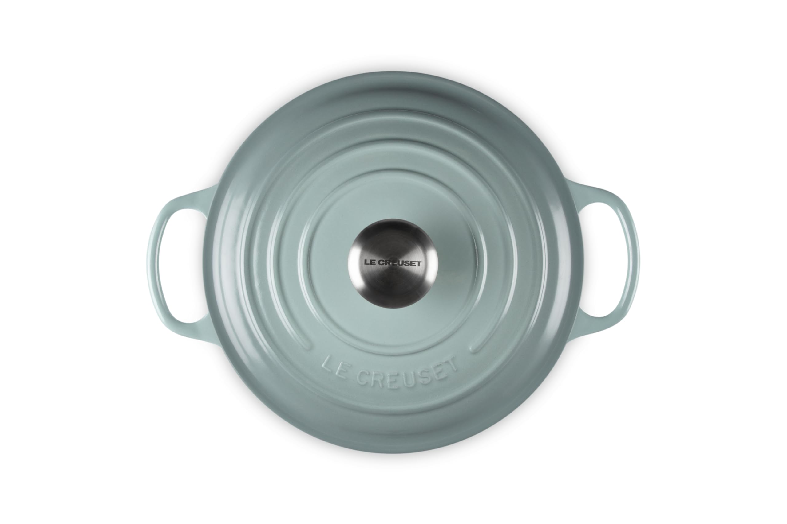 Le Creuset Signature Enameled Cast Iron Round Sauteuse Pan - 3.5 Quart, Sea Salt Blue - Perfect for Sauteing, Braising & Slow Cooking - Stovetop to Oven Safe - French Oven for Home Chefs