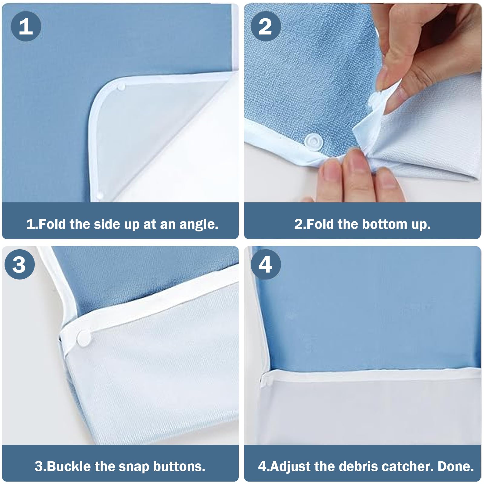 YushengTai Adult Bibs - Pack of 3 Reusable Waterproof Bibs with Crumb Catcher | Oil Resistant Clothing Protector for Elderly, Parents & Adults | Perfect for Mealtime, Nursing Care & Dining Out