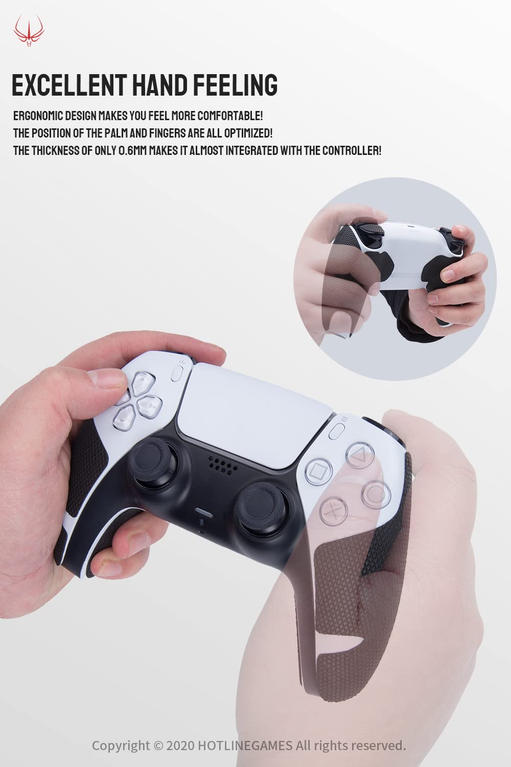 Premium PS5 Controller Grips - Anti-Slip & Sweat-Absorbent Handle Grips (4PCS) for Playstation 5 | Easy to Install | Enhanced Gaming Comfort for Long Sessions | UK Version