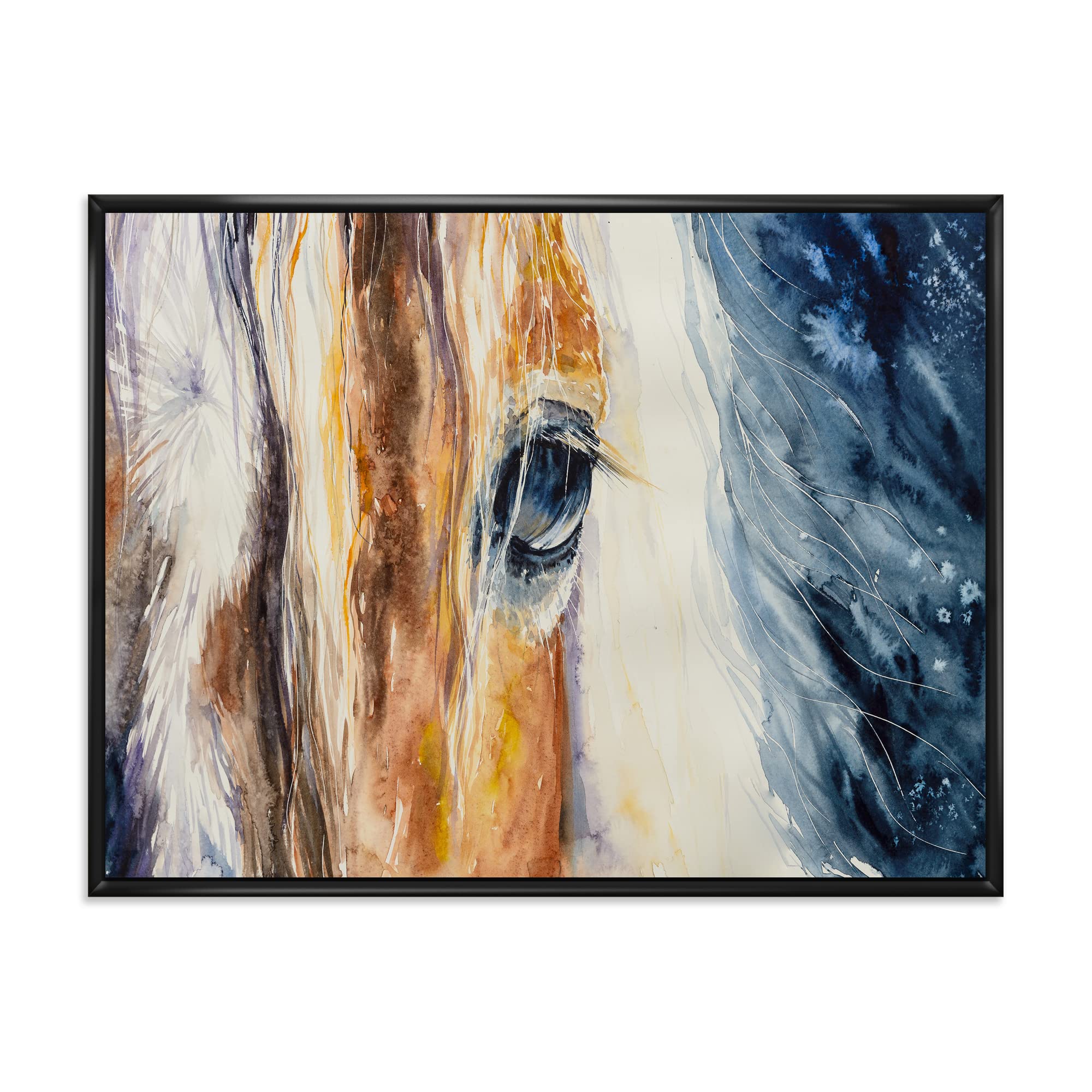 Beautiful Horse Eye Close-Up Farmhouse Framed Canvas Wall Art Print - Perfect for Living Room, Bedroom & Country Home Decor