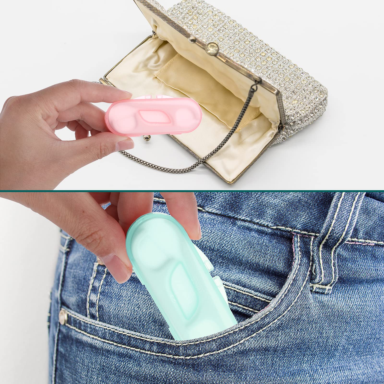 4 Pack Travel Dental Floss Case with 40 Refillable Floss Picks - Portable Teeth Cleaning Organizer for Men & Women - Perfect for Family, Hotel & On-the-Go Oral Care