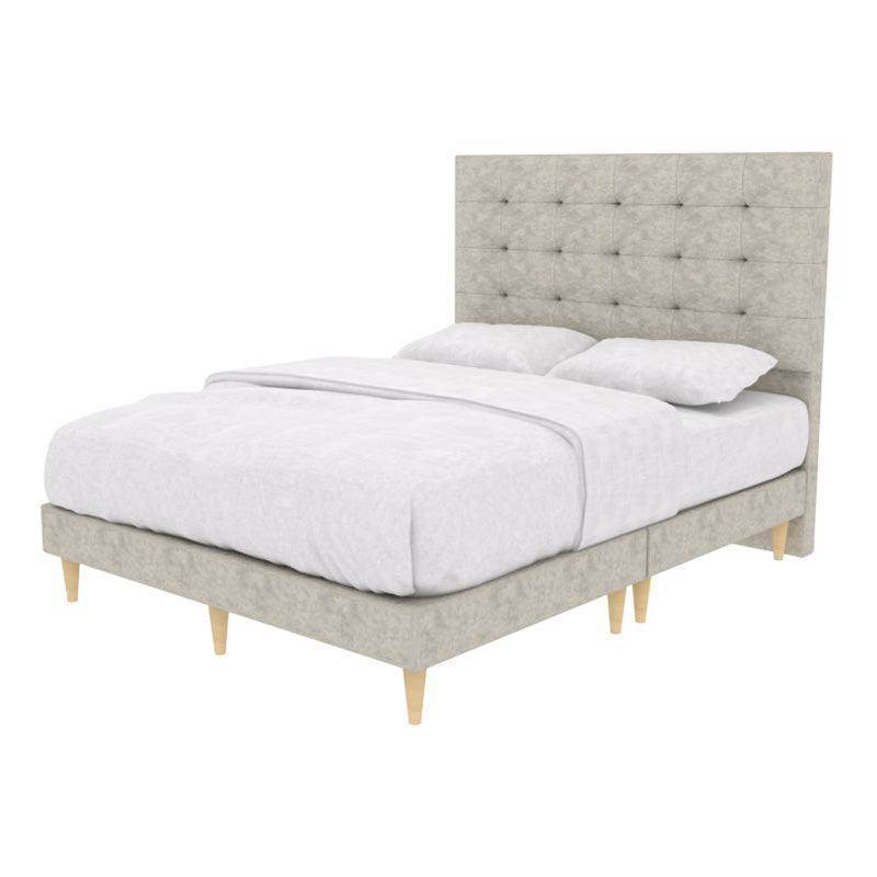 Modern Edith Fabric Bed Frame - Queen Size Upholstered Platform Bed with Wooden Slats - Perfect for Bedroom, Guest Room, and Dormitory Use