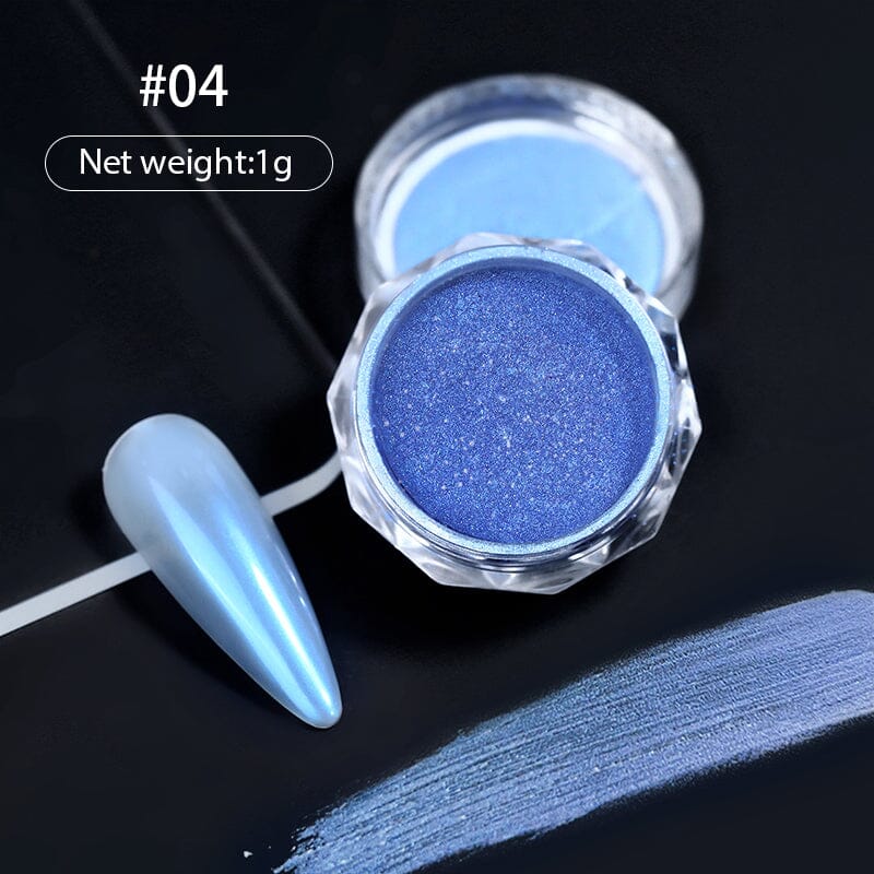 Gradient Pearly Mirror Nail Powder - Shimmering Nail Art Pigment for Gel Polish & Acrylic Nails - Perfect for Salon, Home Manicure & Party Glam Looks