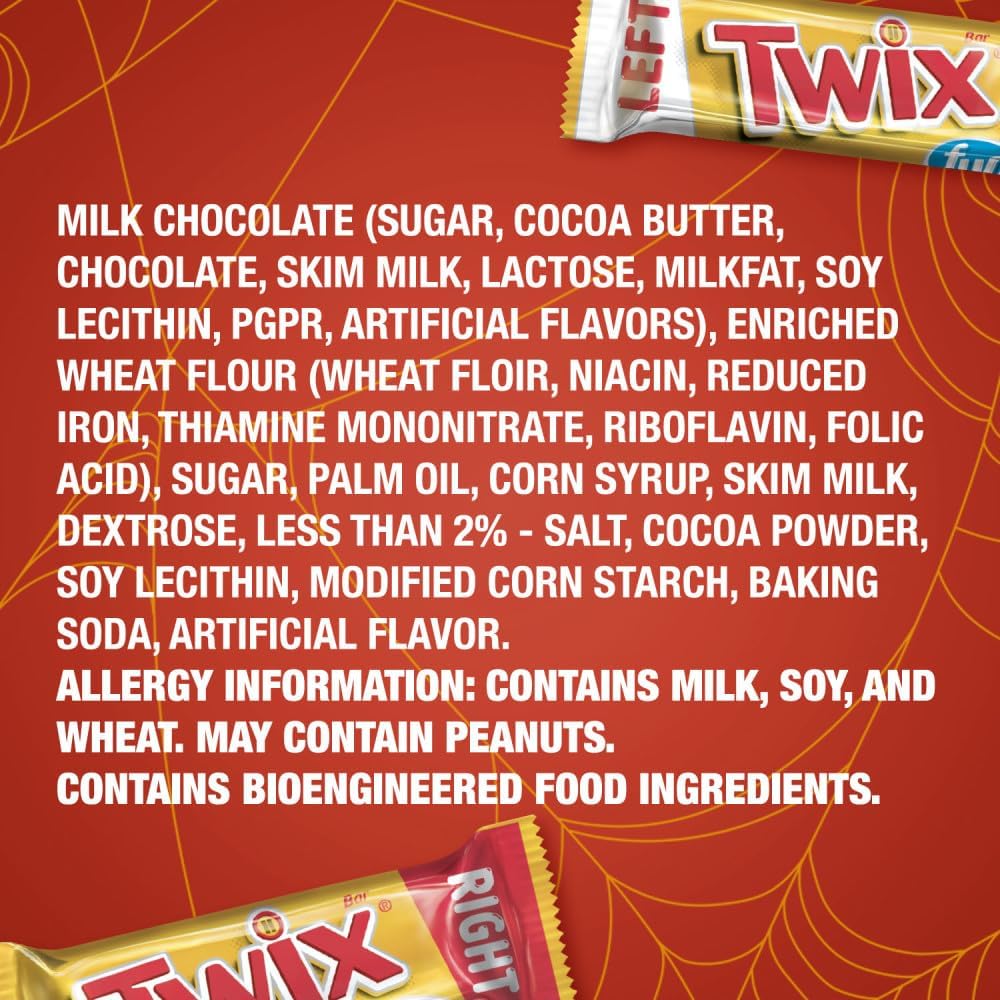 Twix Caramel & Milk Chocolate Fun Size Candy Bars - Left & Right Twix Individually Wrapped - Bulk 1 Pound Pack - Perfect for Halloween, Parties & Office Snacks