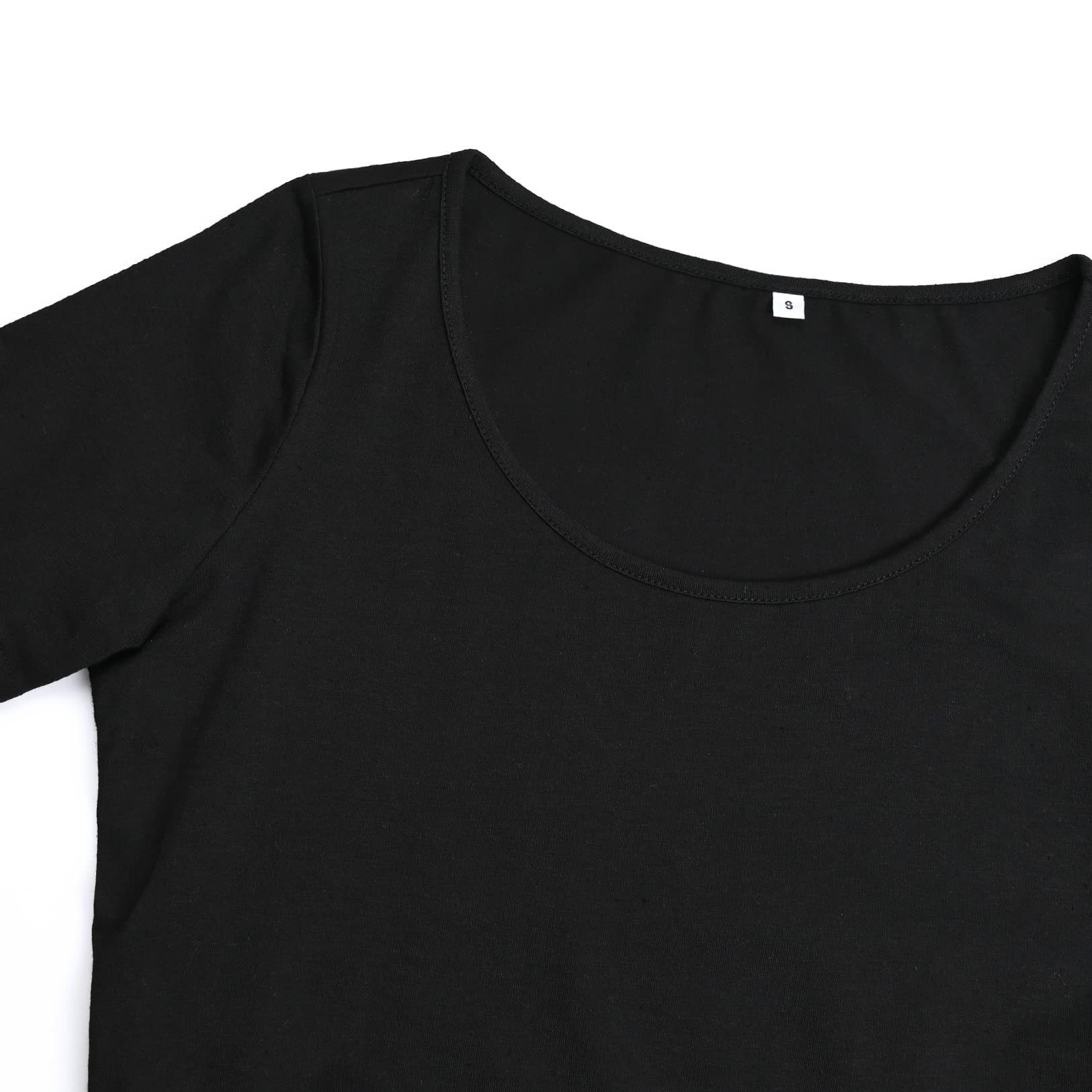 DEBELLY Maternity Tops - Soft Short Sleeve Pregnancy Shirts with Ruched Sides & Footprint Design - Black Nursing Shirt for Casual Wear & Maternity Photos