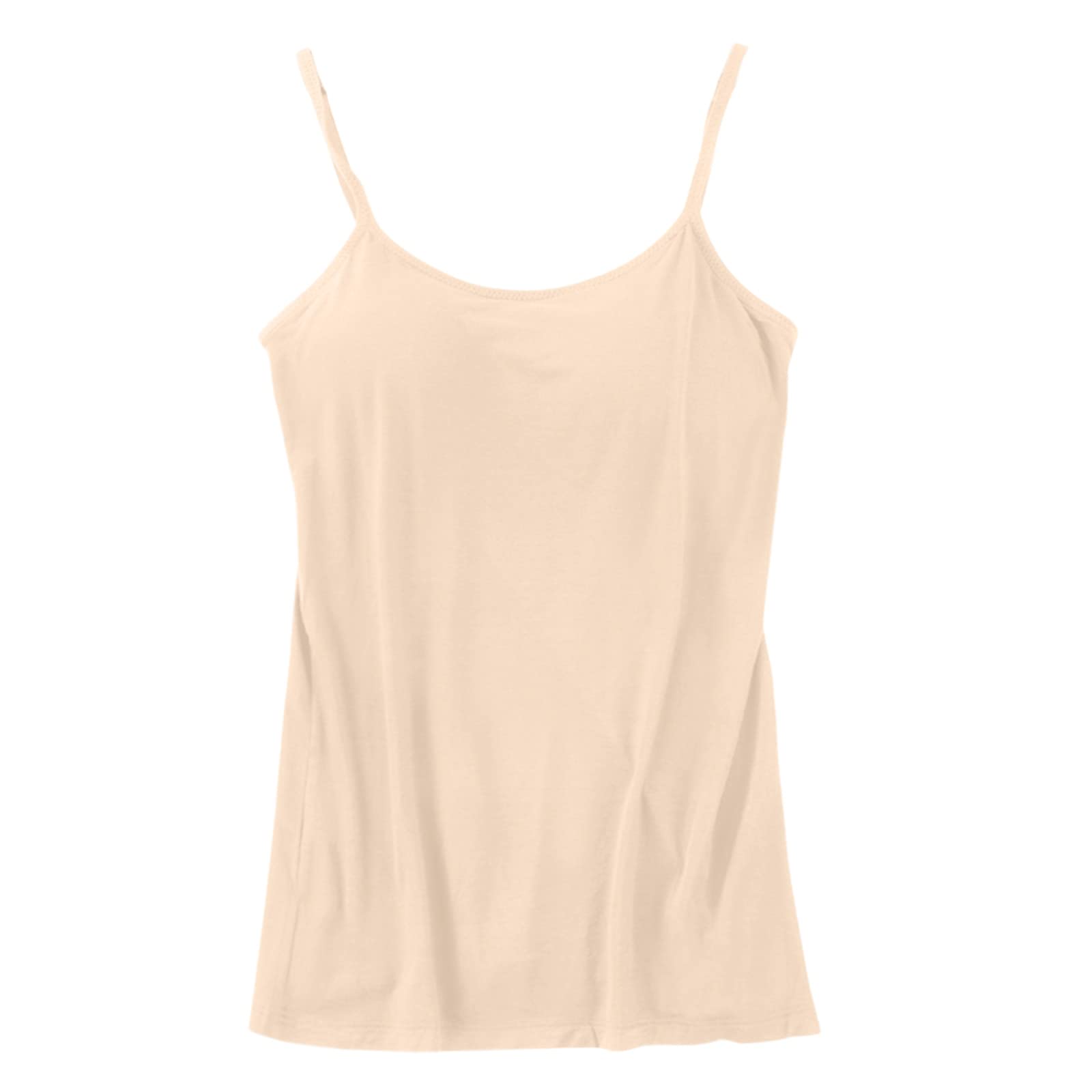 Women's Basic Tank Tops with Built-in Bra - Wide Straps Sleeveless Camisole for Casual Wear - Perfect for Layering, Summer Outfits, Yoga & Everyday Comfort (White)