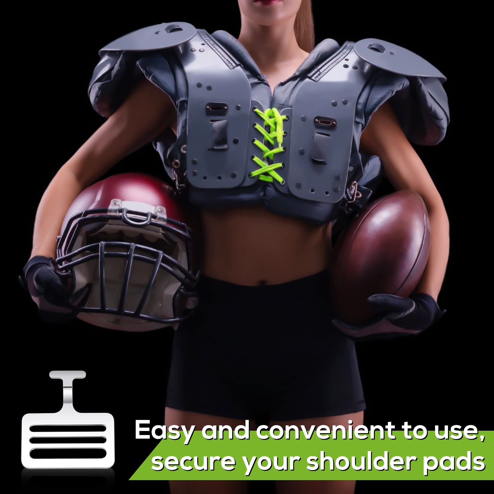 Dunzy Shoulder Pad T Hook for Football - Silver | Durable Football Shoulder Pad Accessory for Enhanced Protection | Perfect for Training, Games & Sports Safety Gear